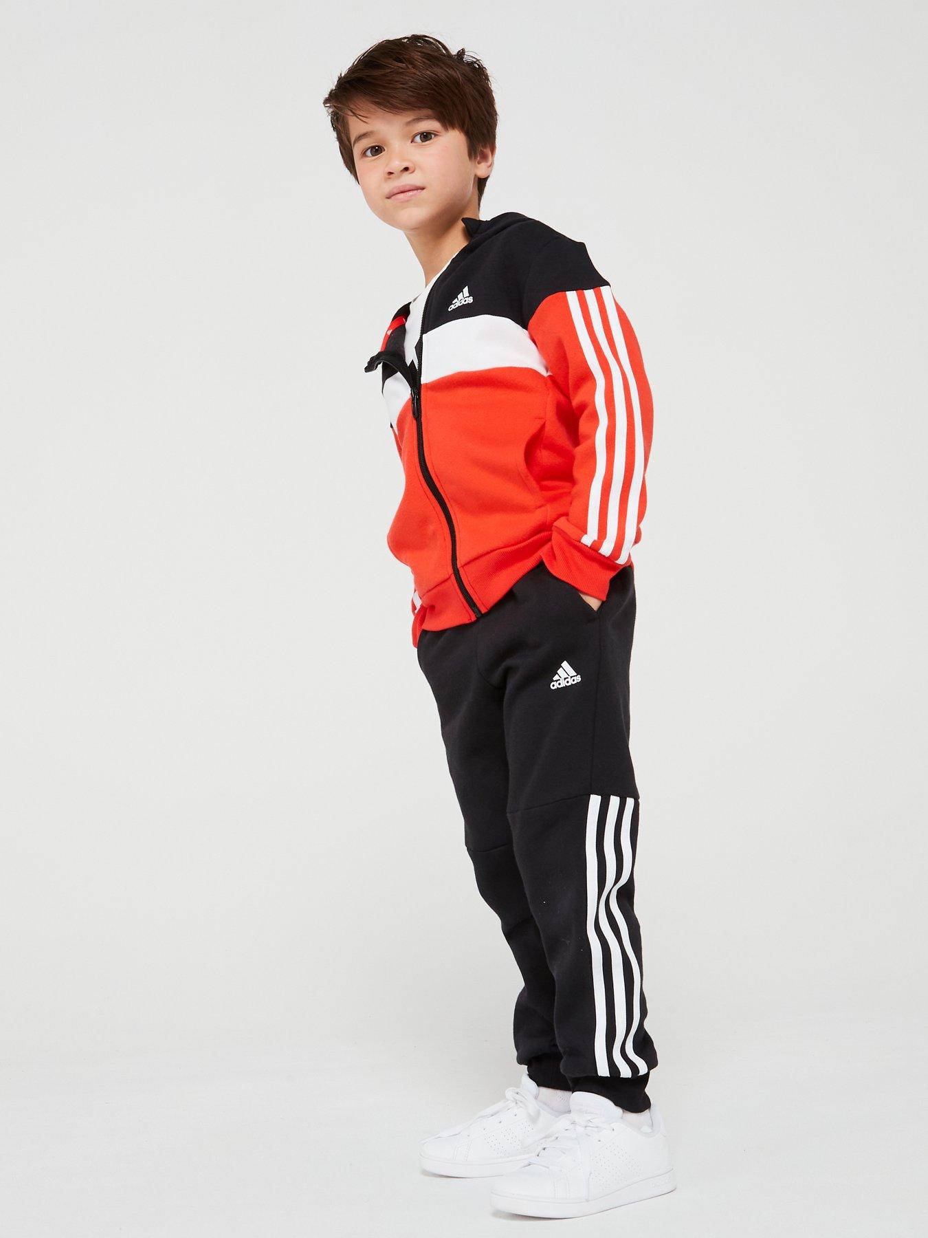 adidas-sportswear-kids-unisex-essentials-3-stripe-tracksuit-blackredback