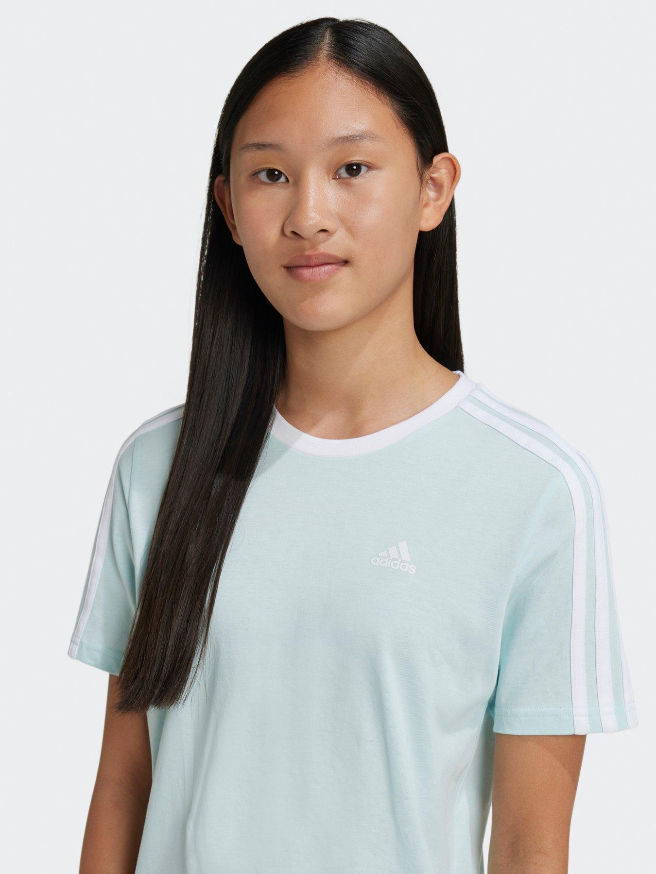 adidas-sportswear-older-girls-3-stripe-boyfriend-tee-turquoiseoutfit