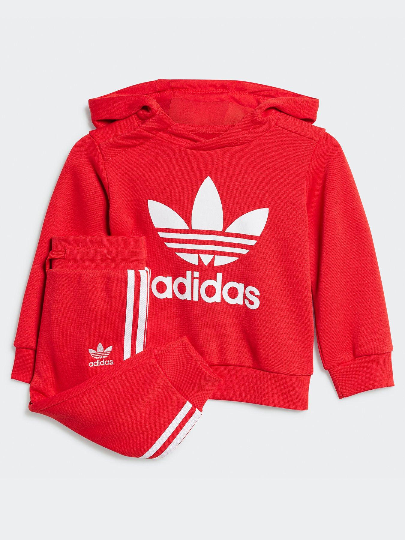 adidas-originals-infant-unisex-hoodie-set-dark-red