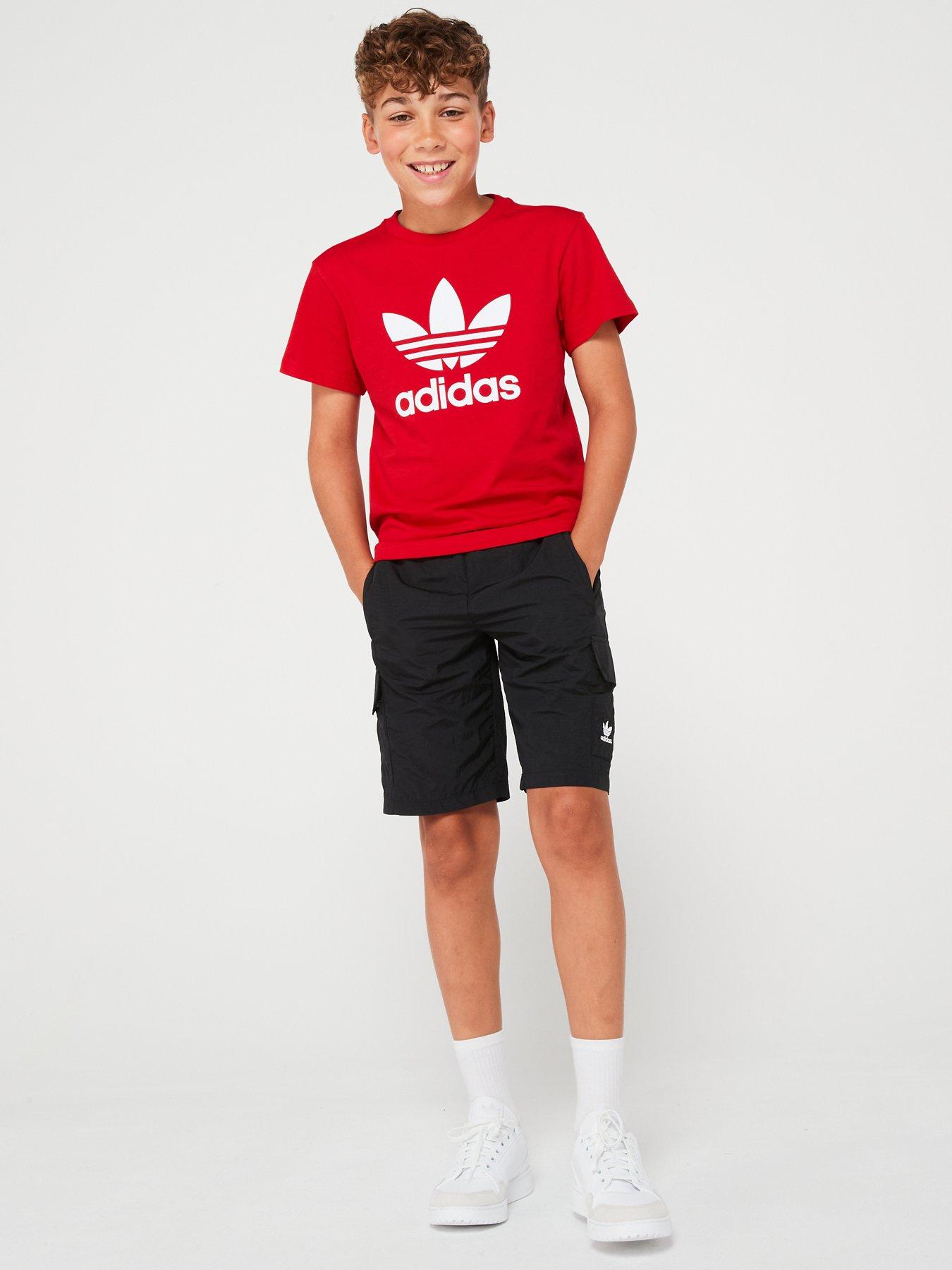 adidas-originals-older-unisex-trefoil-tee-dark-redback