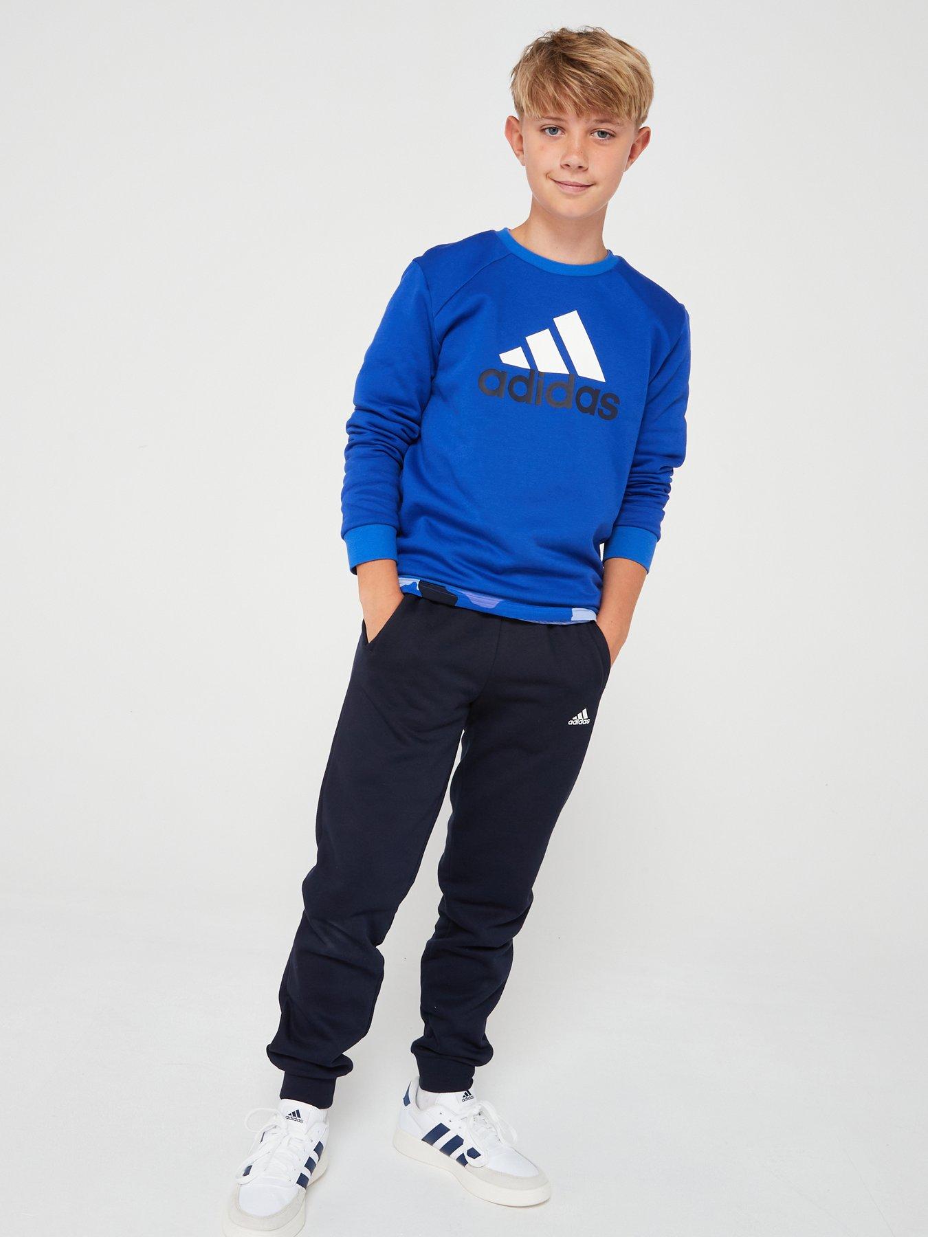 adidas-sportswear-junior-boys-essentials-big-logo-tracksuit-blue