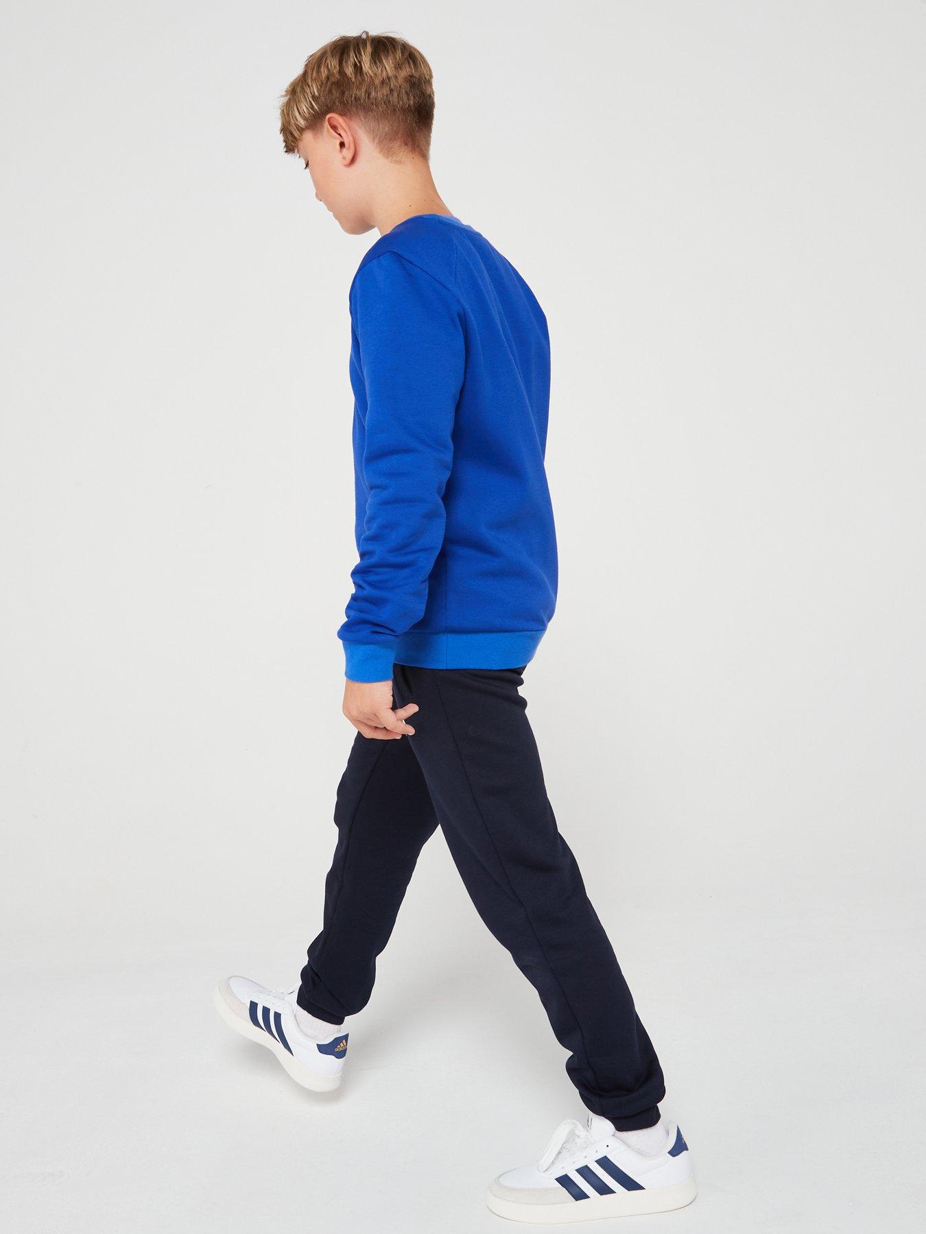 adidas-sportswear-junior-boys-essentials-big-logo-tracksuit-bluestillFront