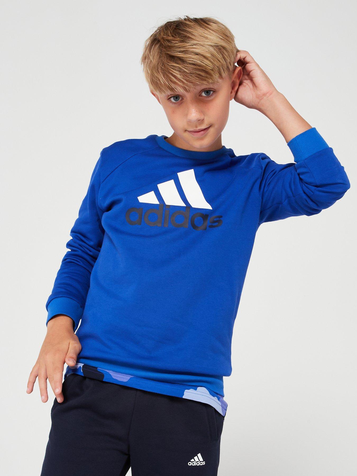 adidas-sportswear-junior-boys-essentials-big-logo-tracksuit-bluedetail