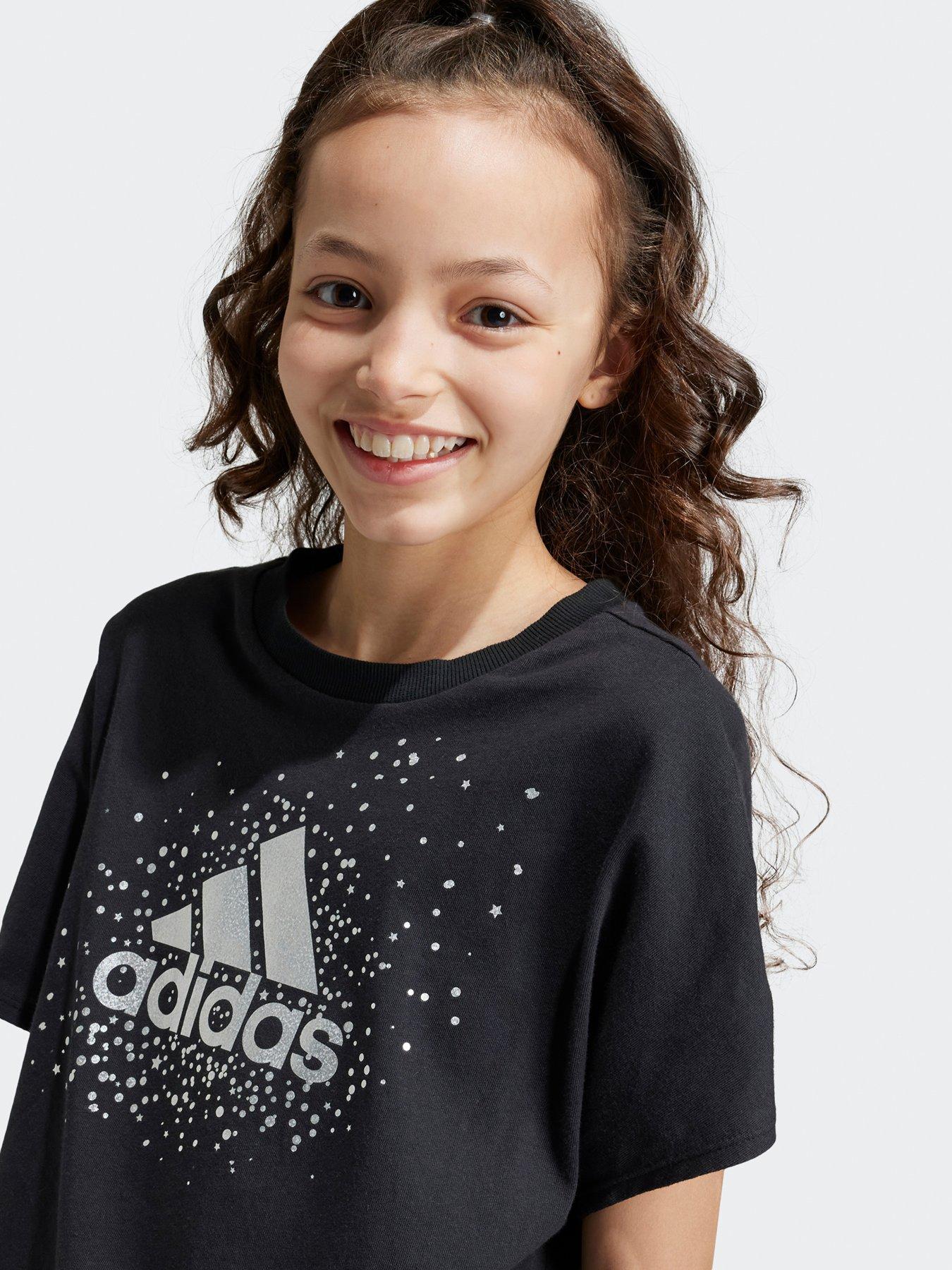 adidas-sportswear-older-girls-glam-tee-blackoutfit