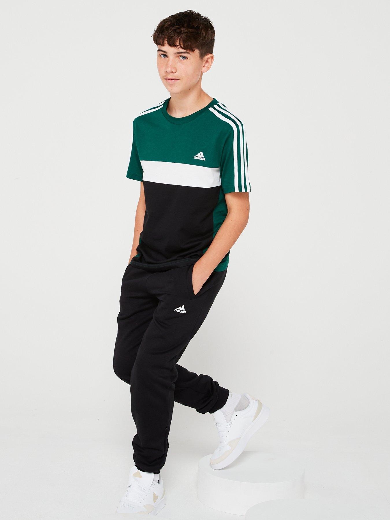 adidas-sportswear-older-unisex-3-stripe-tiberio-short-sleevenbspt-shirtnbsp--greenblackback