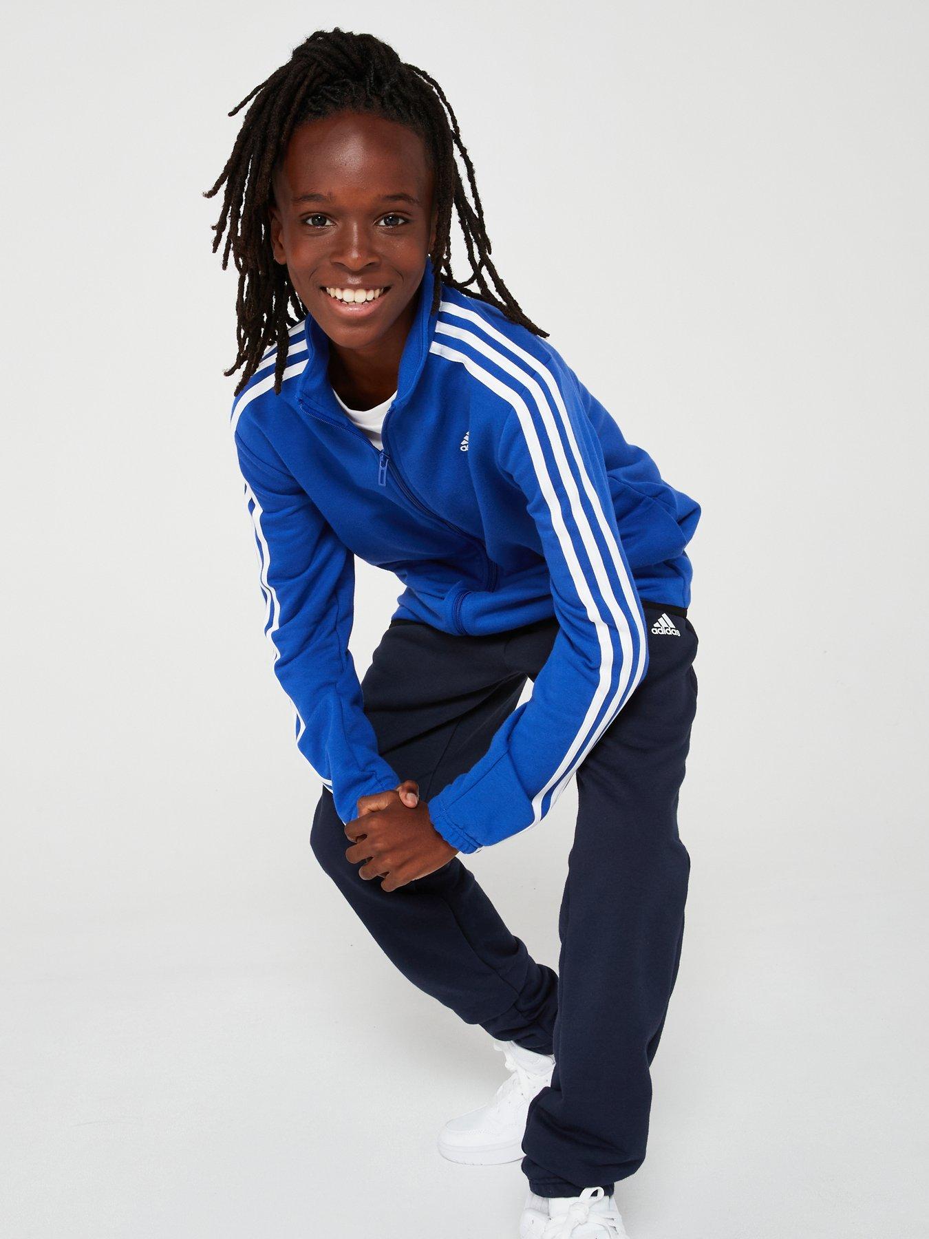 adidas-sportswear-junior-boys-essentials-tracksuit-blue