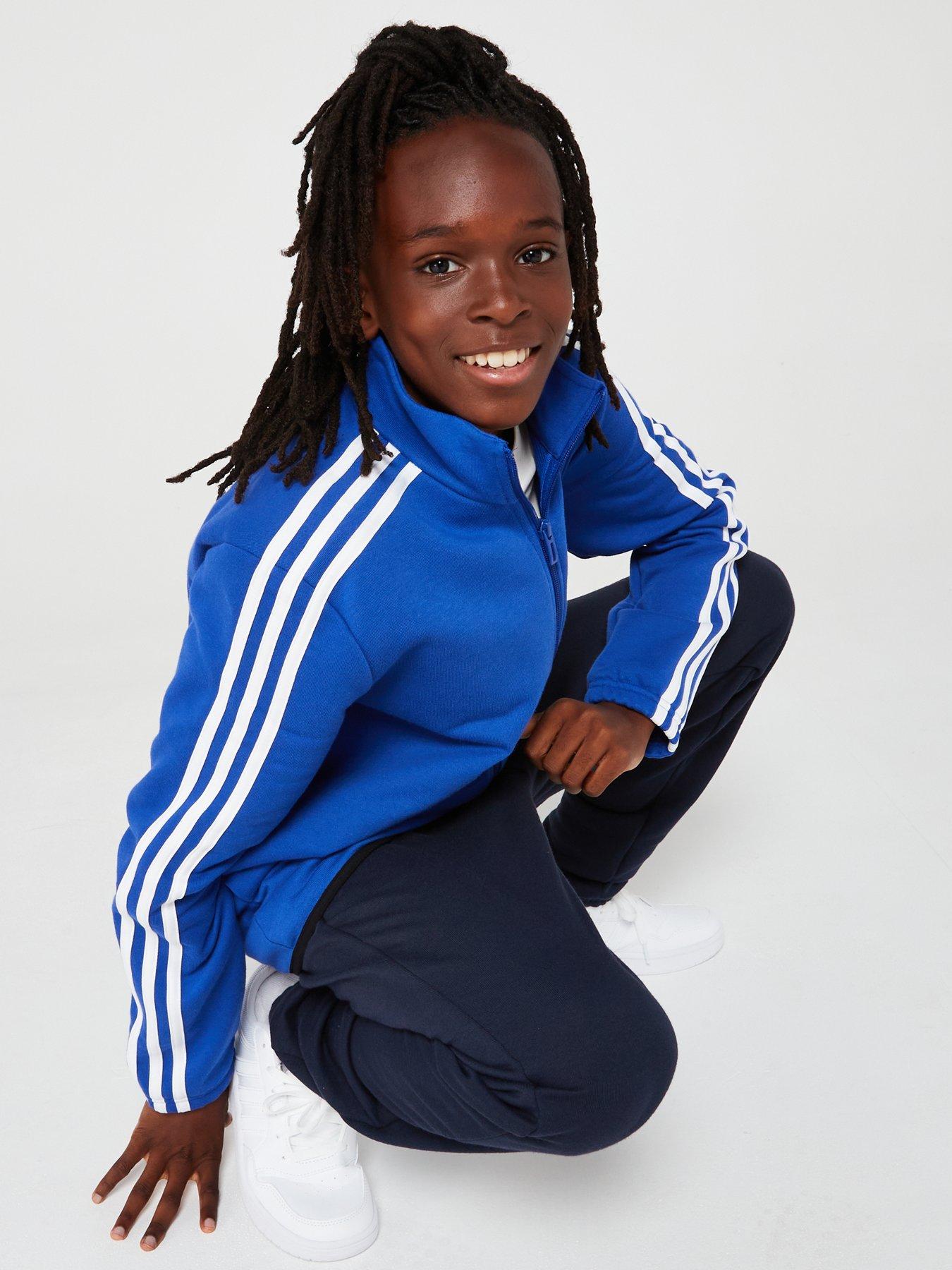 adidas-sportswear-junior-boys-essentials-tracksuit-bluedetail