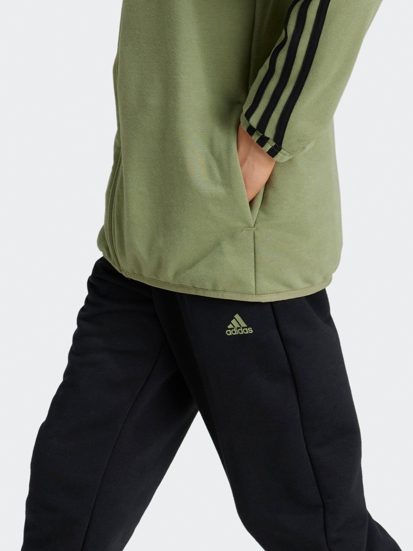 adidas-sportswear-junior-boys-essentials-tracksuit-blackgreendetail