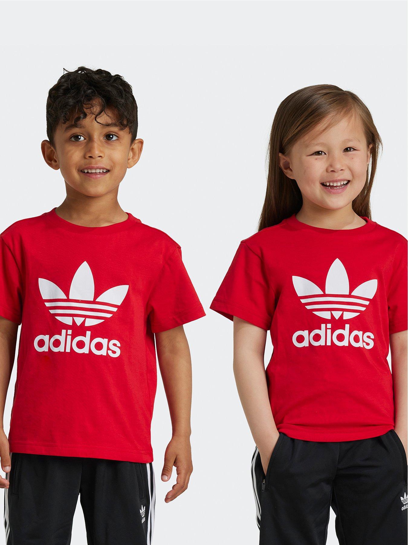 adidas-originals-kids-unisex-trefoil-t-shirt-dark-red