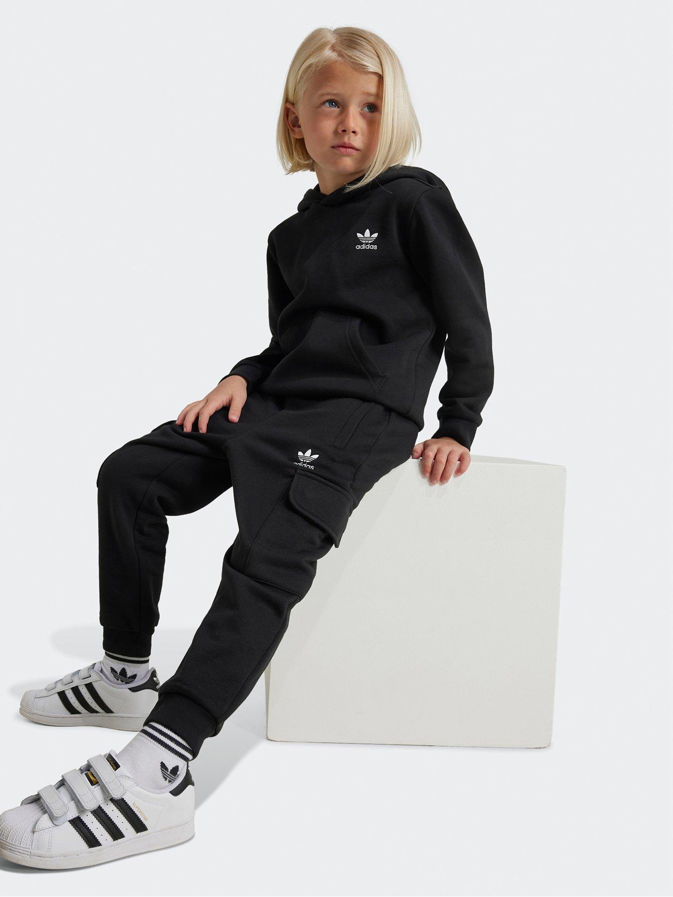 adidas-originals-unisex-kids-full-zip-hoodie-cargo-tracksuit-blackstillFront