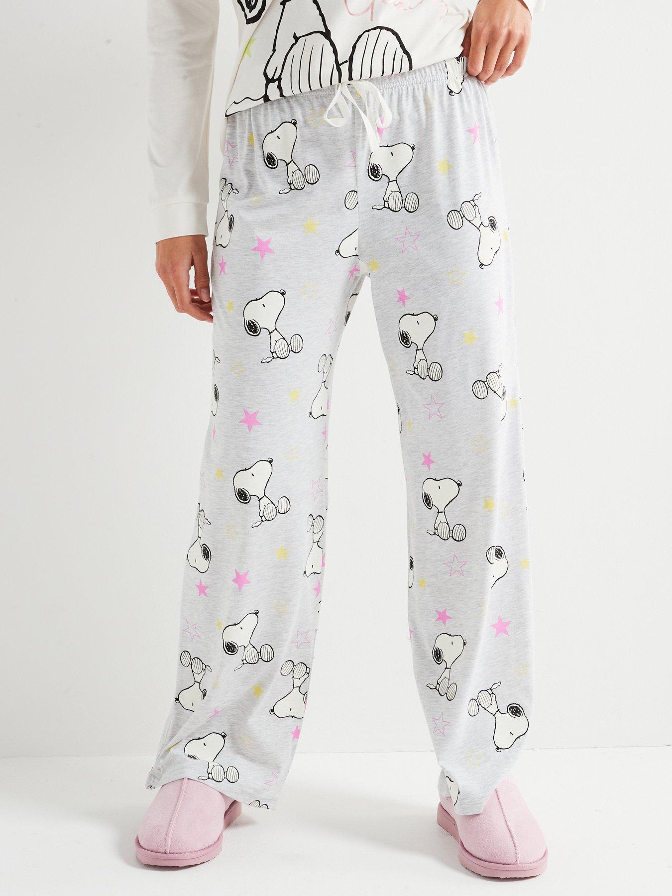 Image 5 of 6 of Snoopy Long Sleeve Pyjamas - White