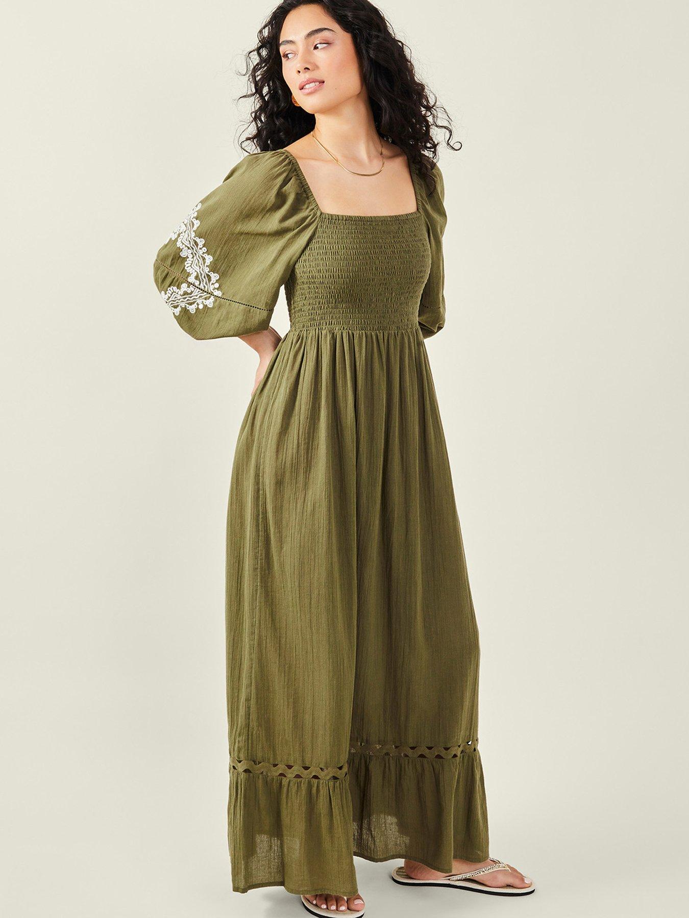 accessorize-puff-sleeve-maxi-dress-khaki