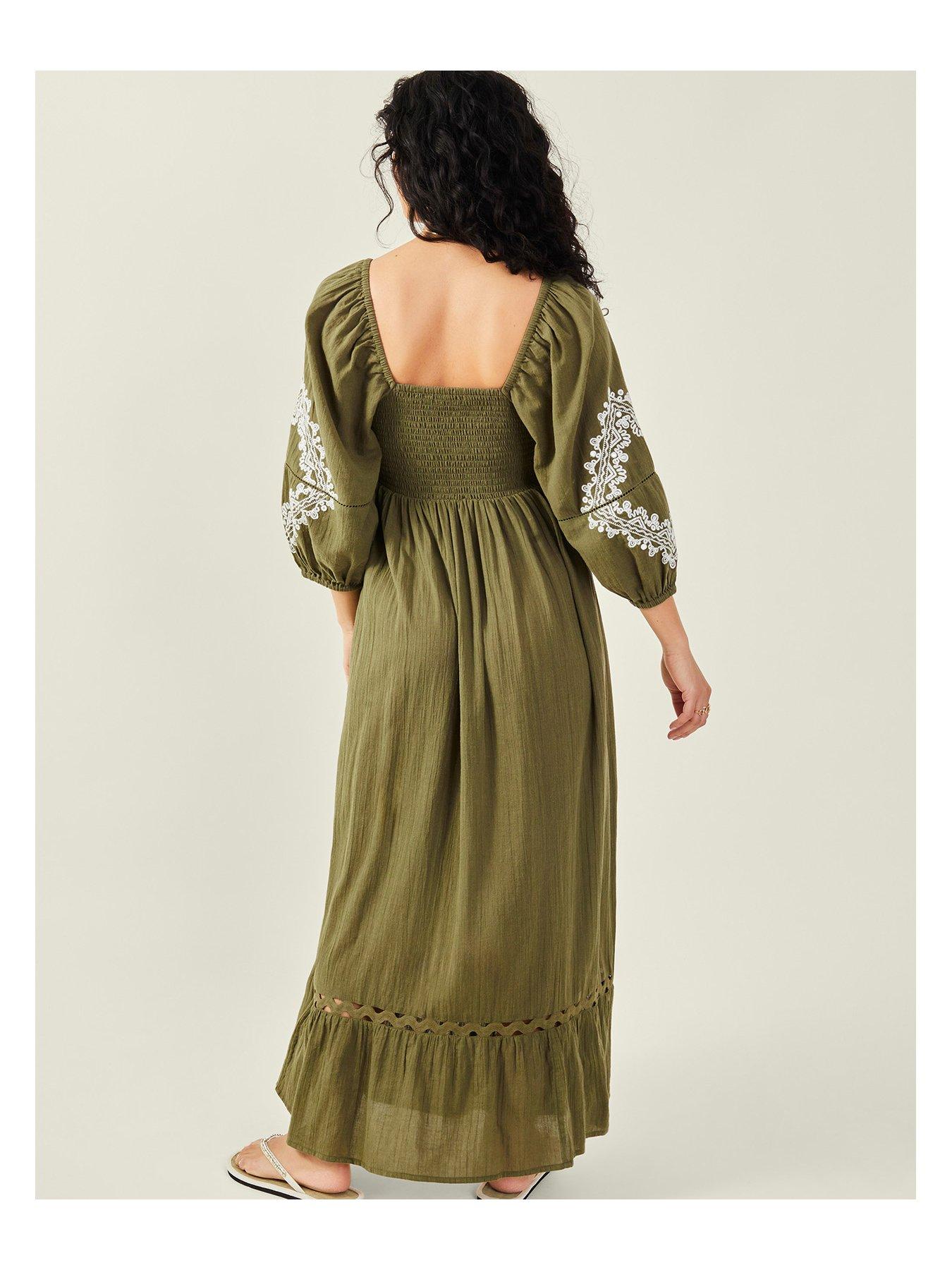 accessorize-puff-sleeve-maxi-dress-khakistillFront