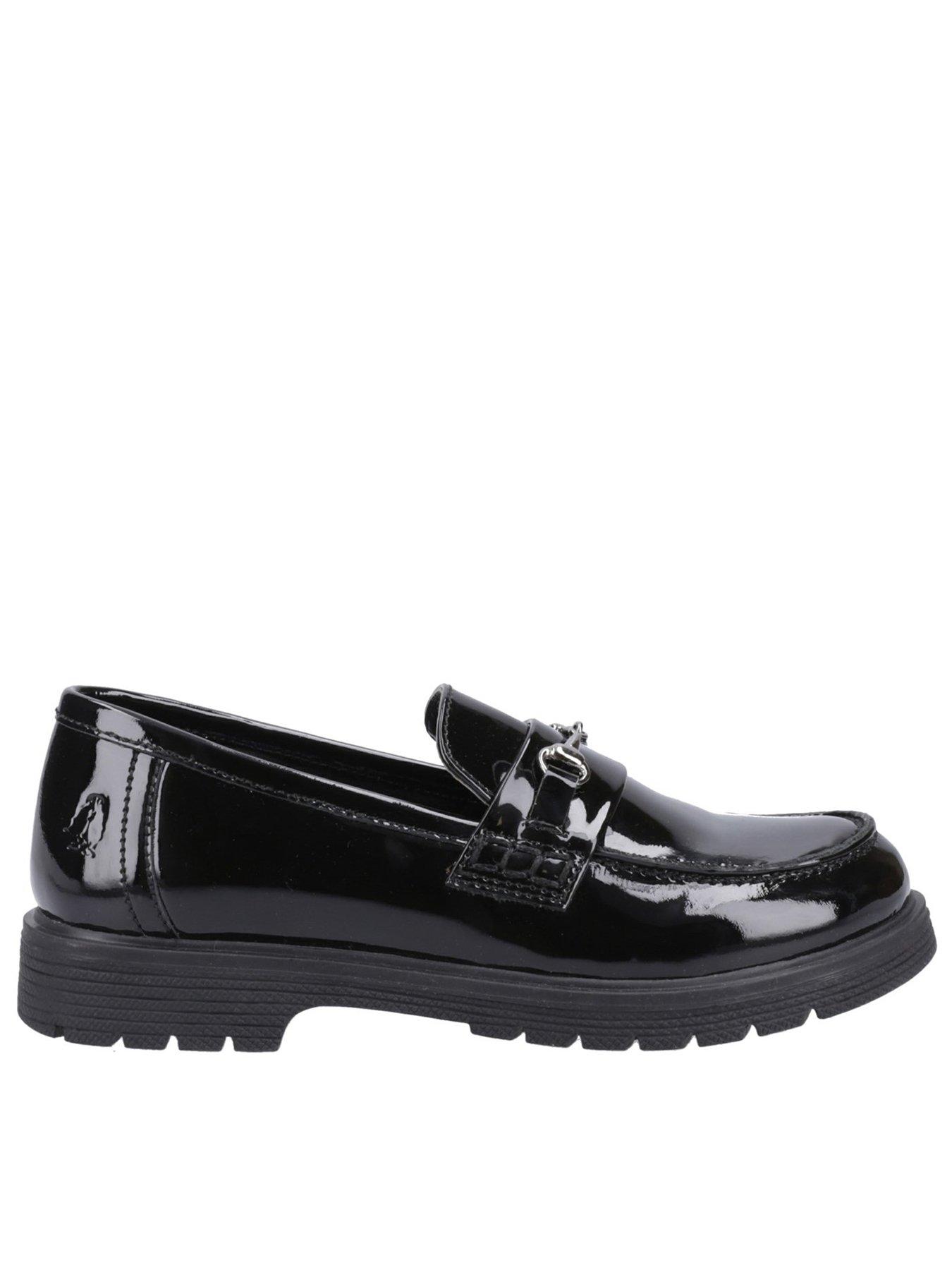 Hush Puppies Lydia Patent Snr School Shoe - Black