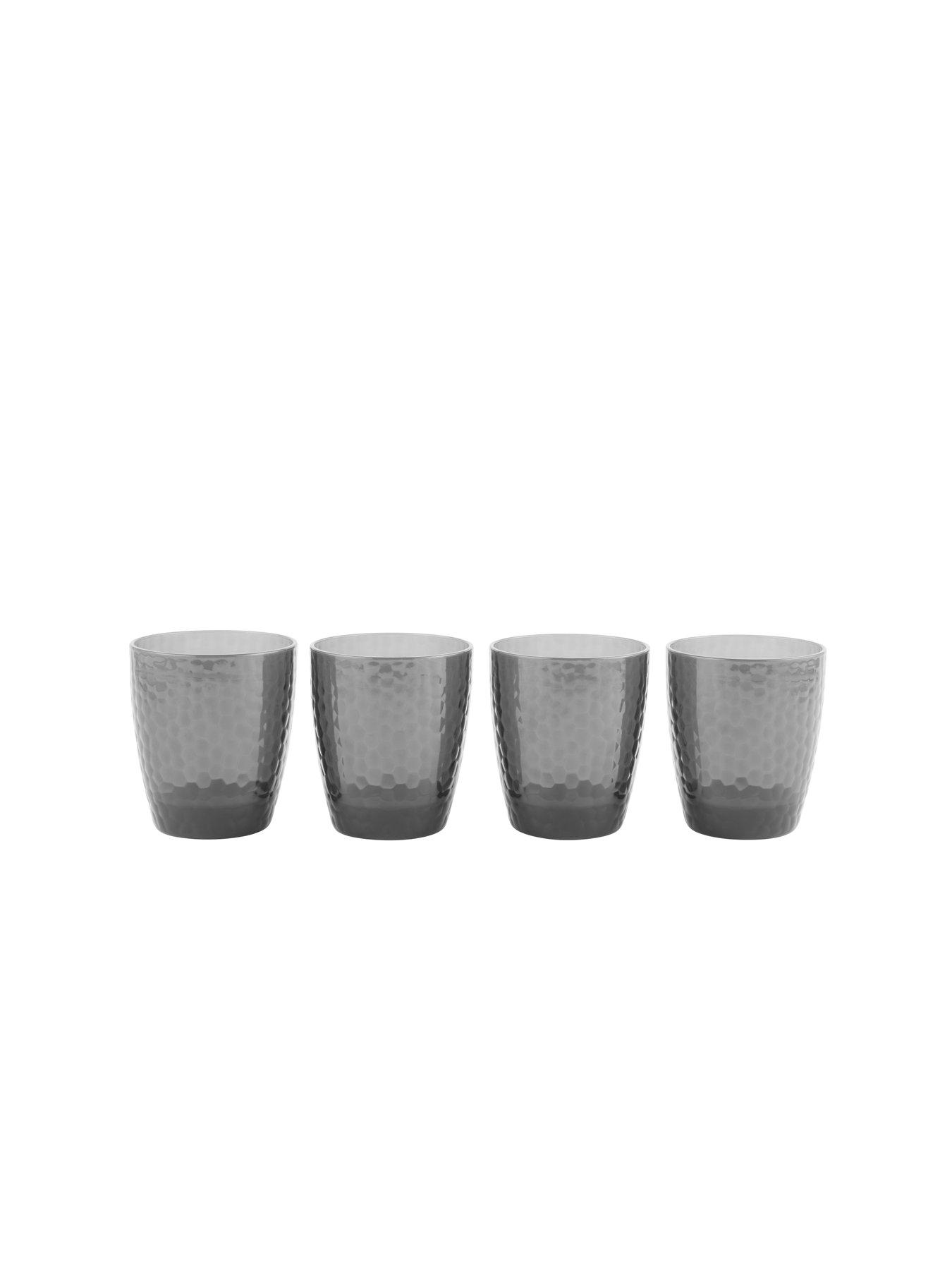 Image 1 of 5 of Cambridge Fete Plastic Tumbler Glasses in Black &ndash; Set of 4