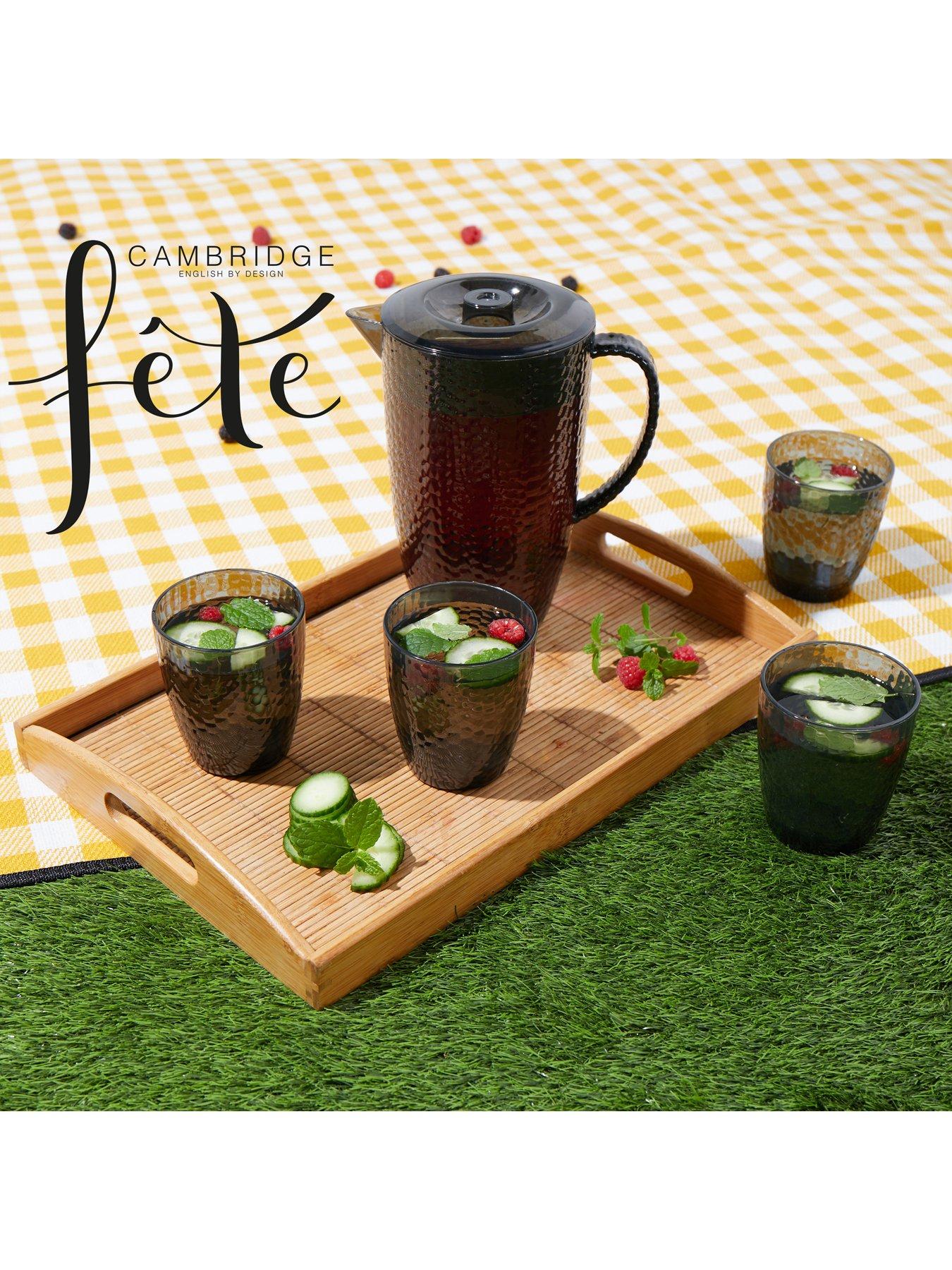 Image 3 of 5 of Cambridge Fete Plastic Tumbler Glasses in Black &ndash; Set of 4