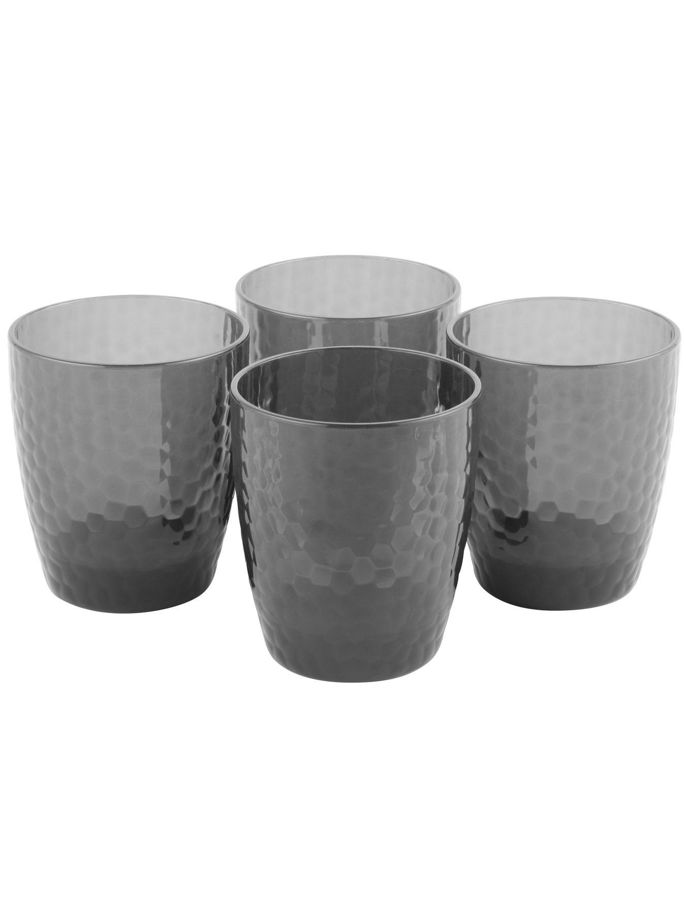 Image 5 of 5 of Cambridge Fete Plastic Tumbler Glasses in Black &ndash; Set of 4