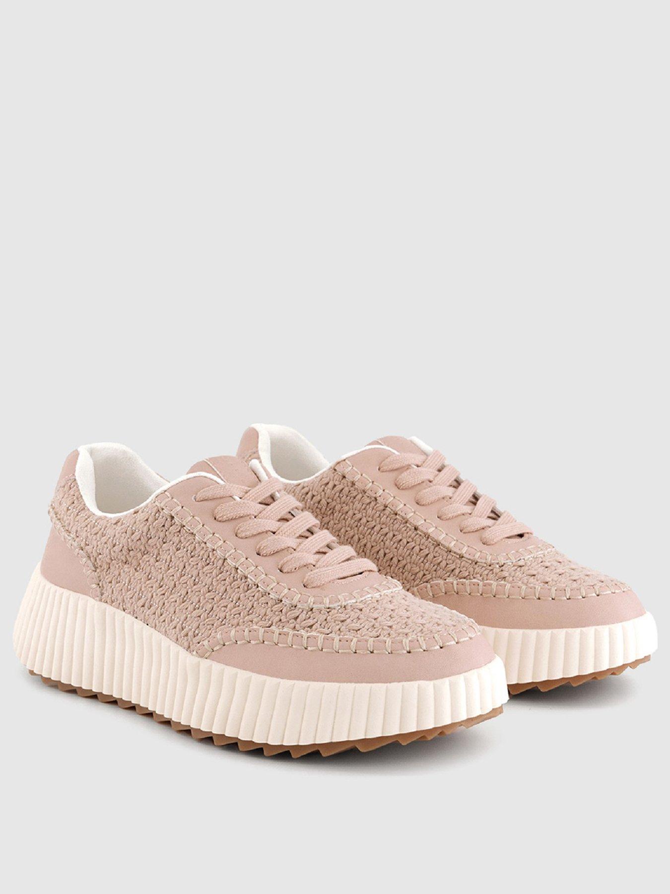 office-flo-knitted-lace-up-runner-trainer-blushstillFront