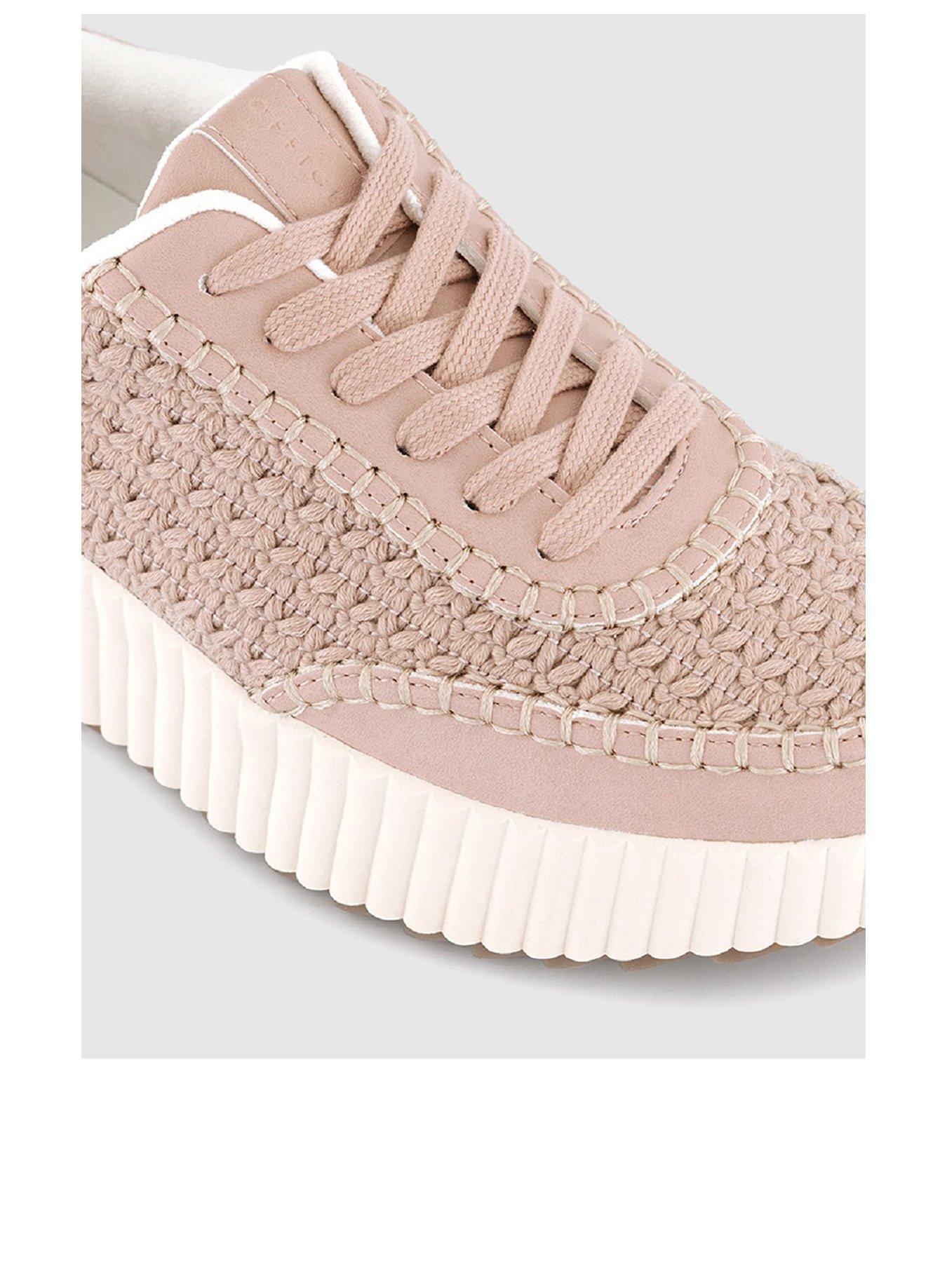 office-flo-knitted-lace-up-runner-trainer-blushback