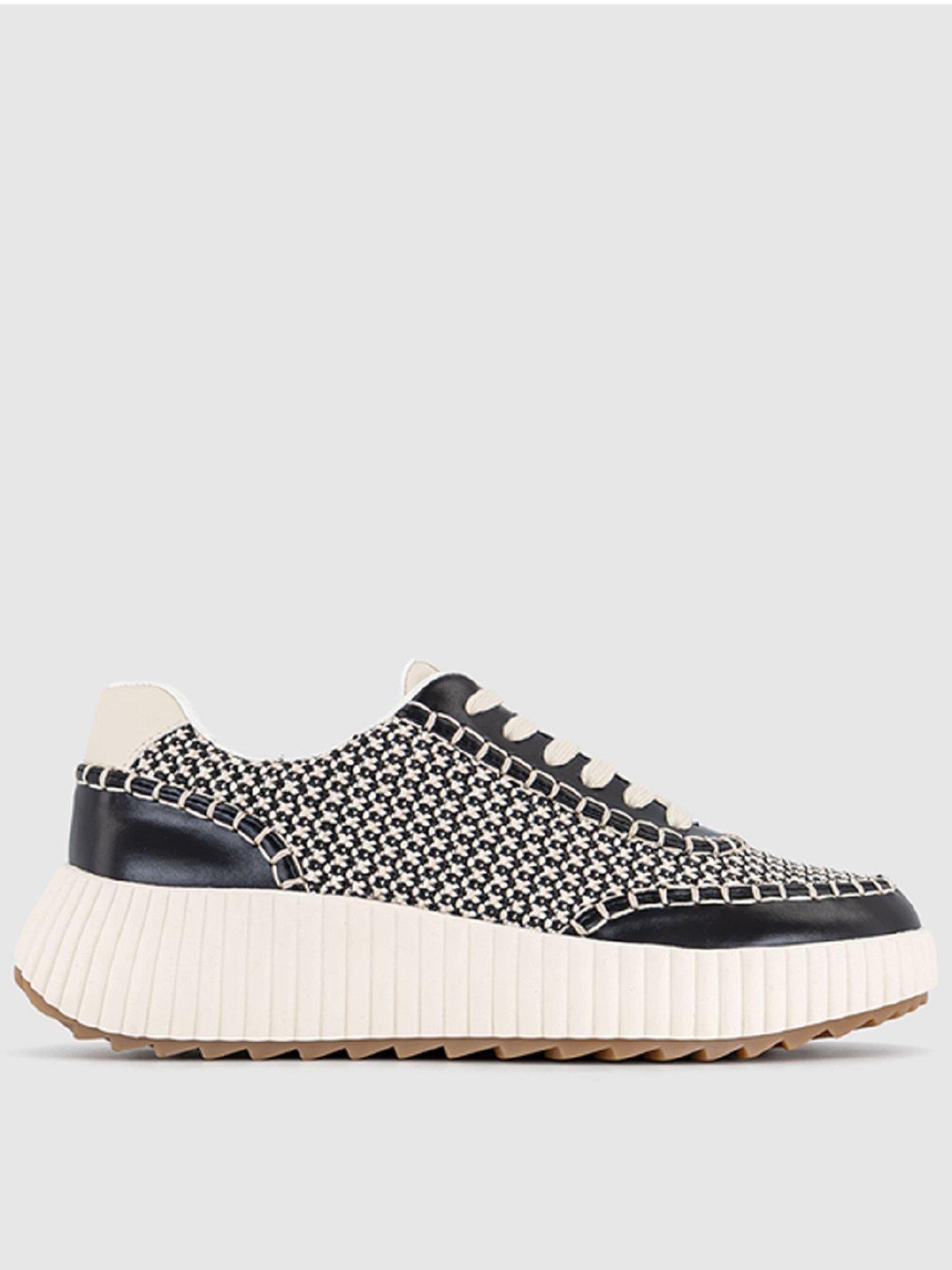 office-flo-knitted-lace-up-trainer-blackwhite