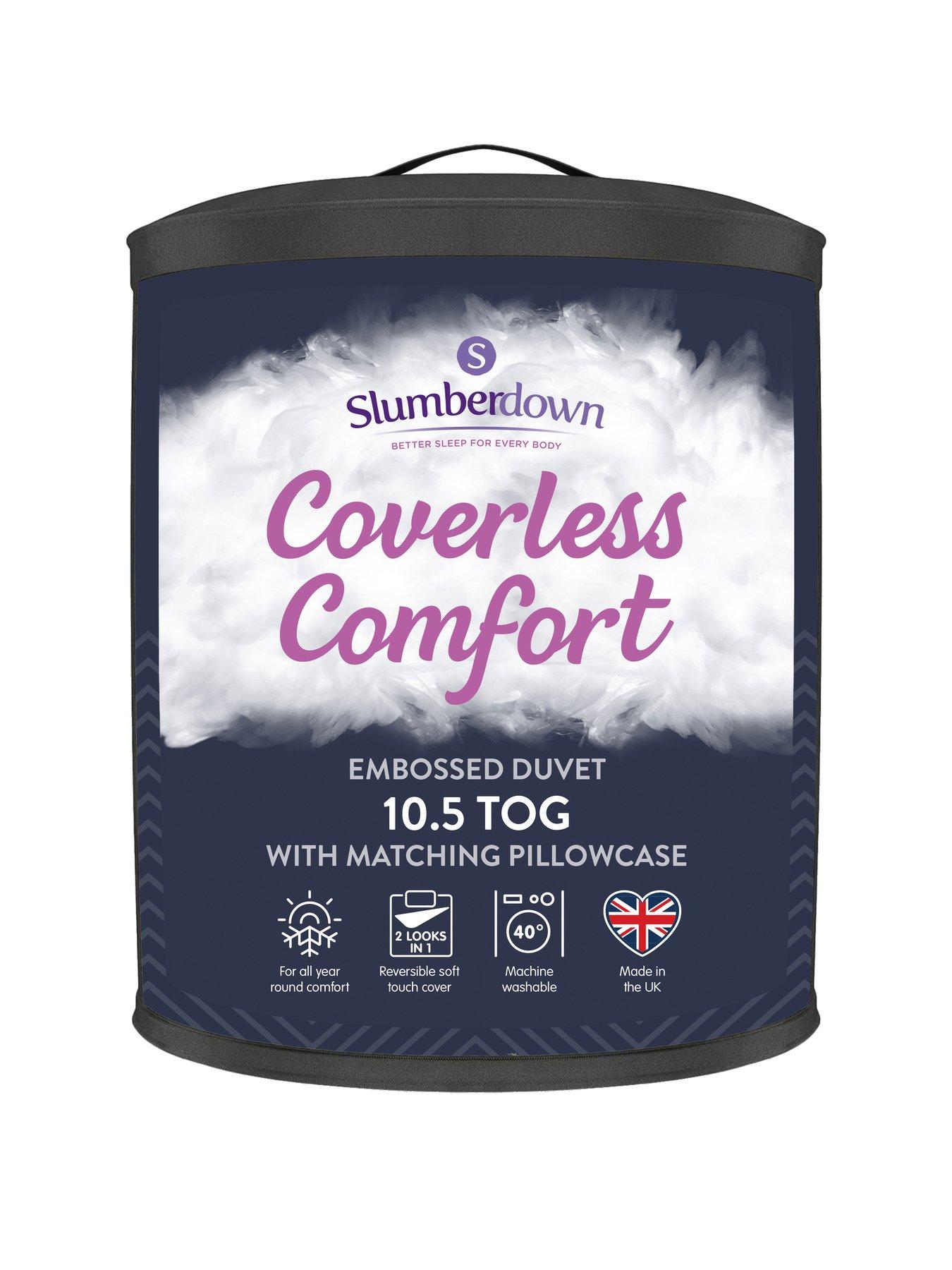 undefined Slumberdown Coverless Duvet Embossed Herringbone Navy, 10.5 Tog, Single