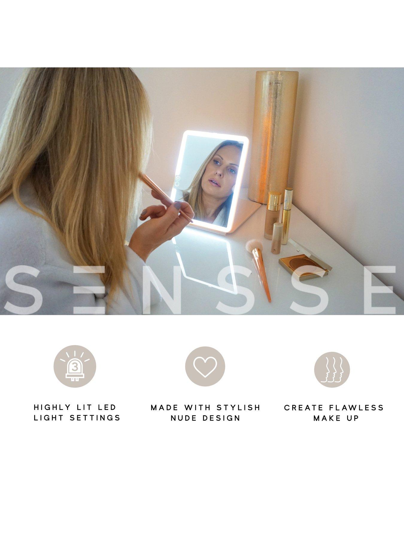 Image 2 of 6 of Sensse Glow Up LED Folding Mirror - Warm Grey