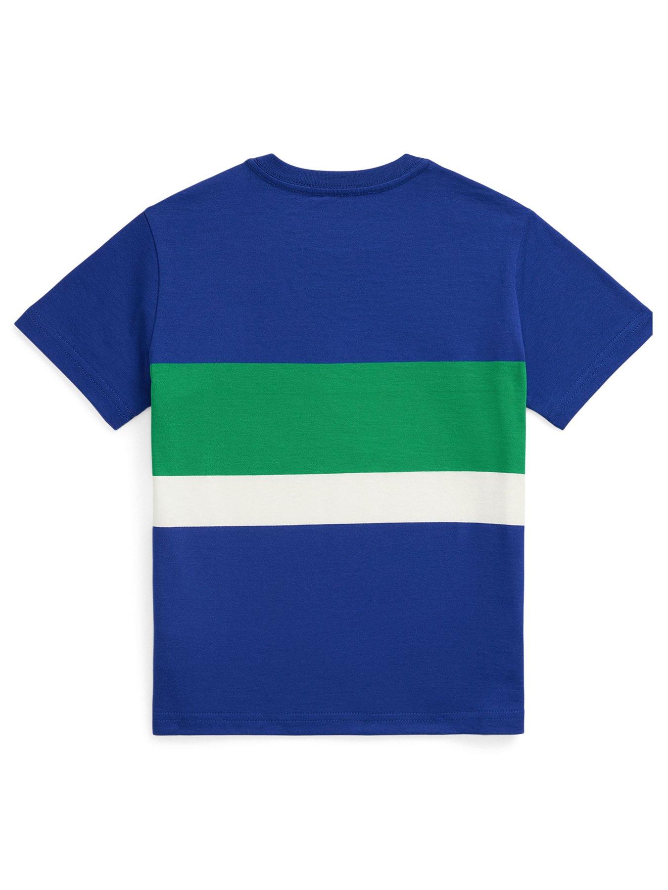 Image 2 of 2 of Polo Ralph Lauren Boys Short Sleeve Colour Block T-Shirt - Blue