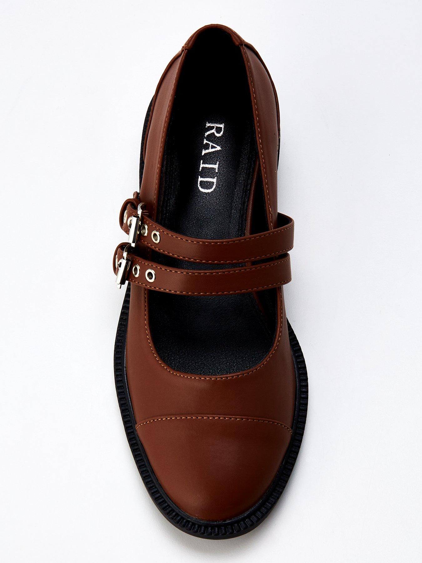 raid-bryanna-buckle-flat-shoe-brownoutfit