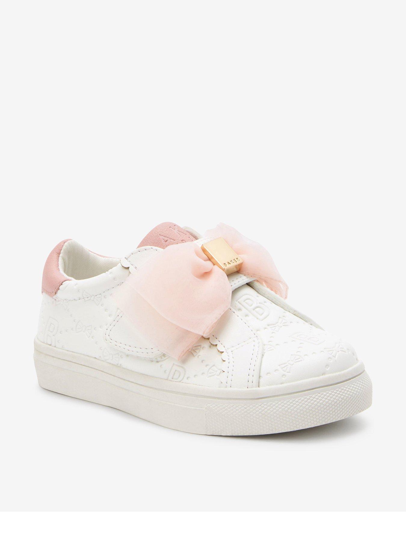 ted-baker-younger-girls-emb-organza-bow-trainer-white