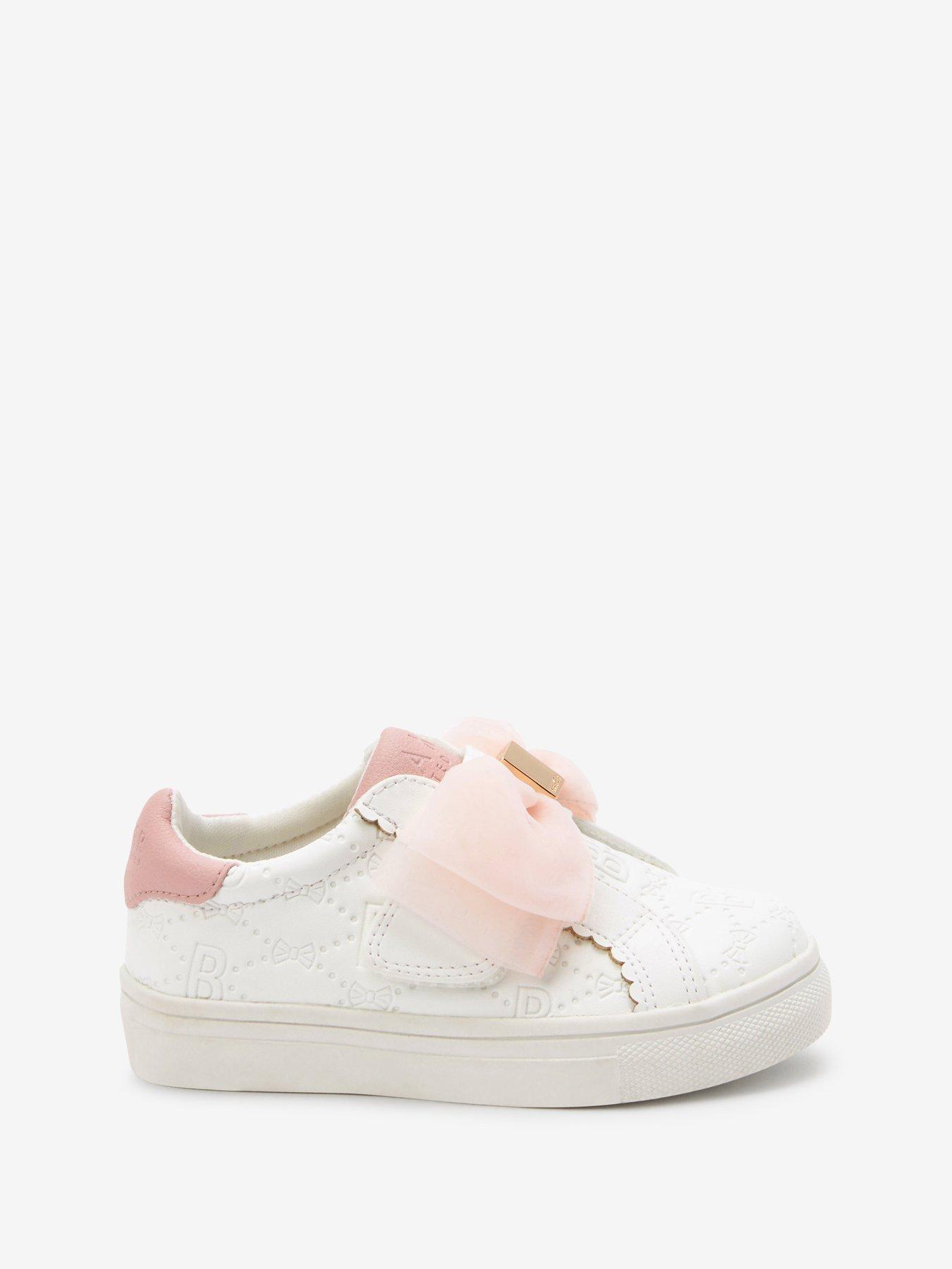 ted-baker-younger-girls-emb-organza-bow-trainer-whiteoutfit