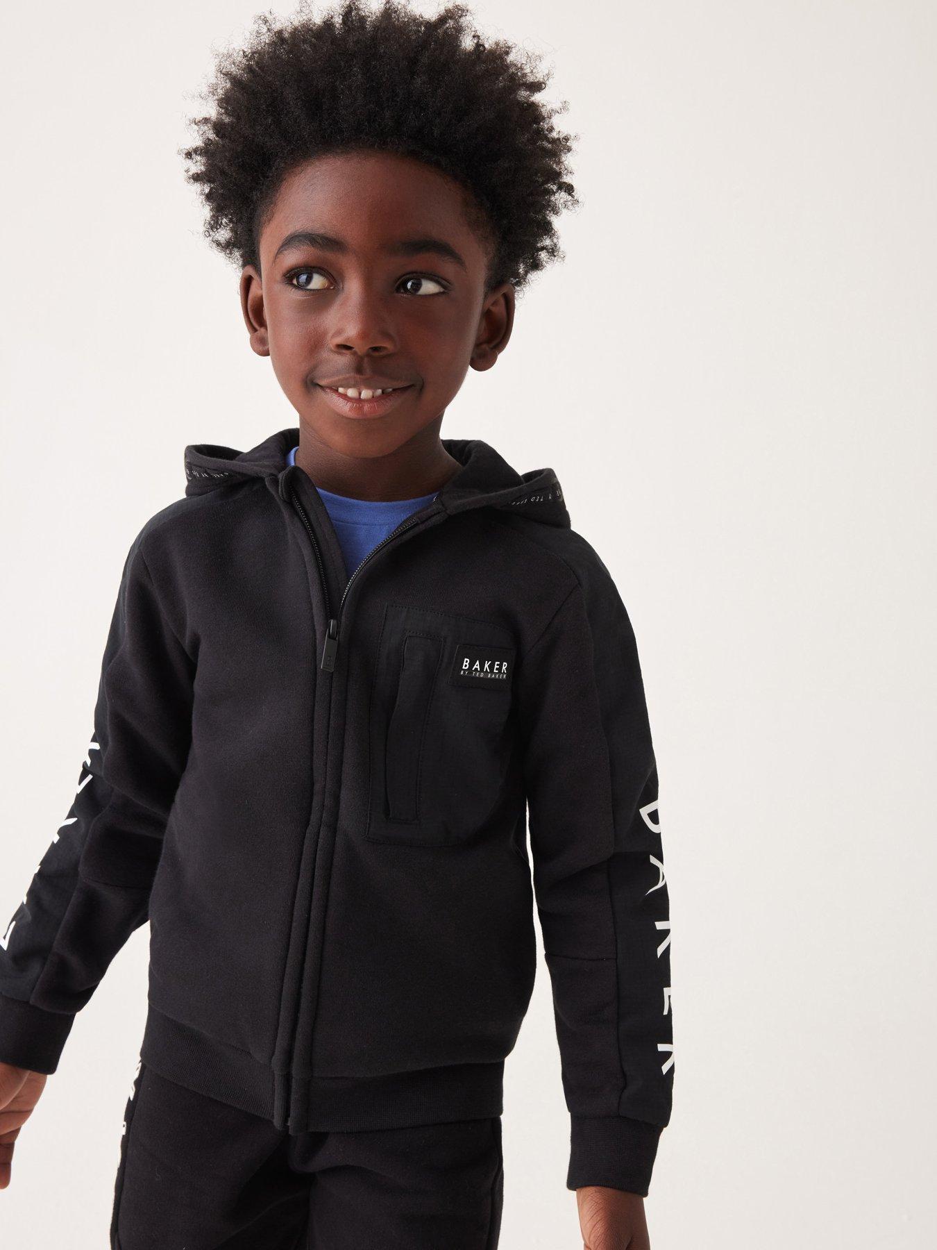 ted-baker-baker-by-ted-baker-older-boys-panel-zip-through-hoodie-blackfront