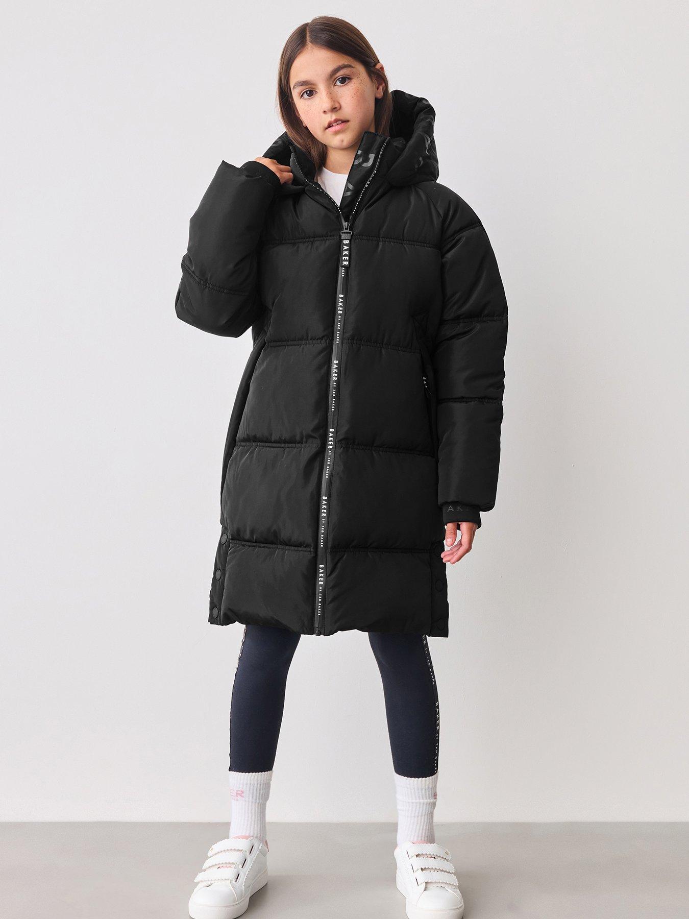 ted-baker-baker-by-ted-baker-older-girls-longline-padded-coat-blackfront