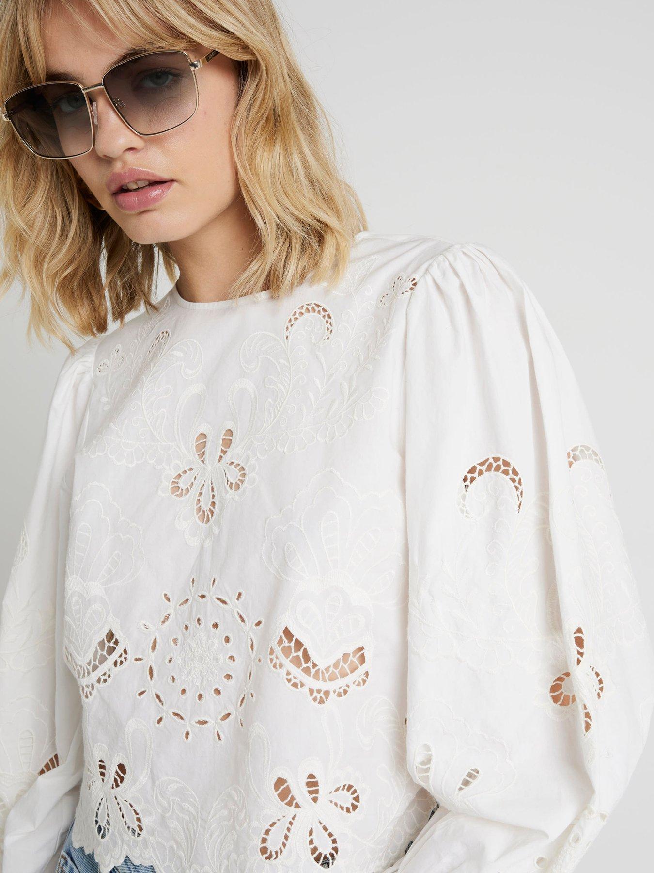 river-island-floral-cutwork-top-whiteoutfit