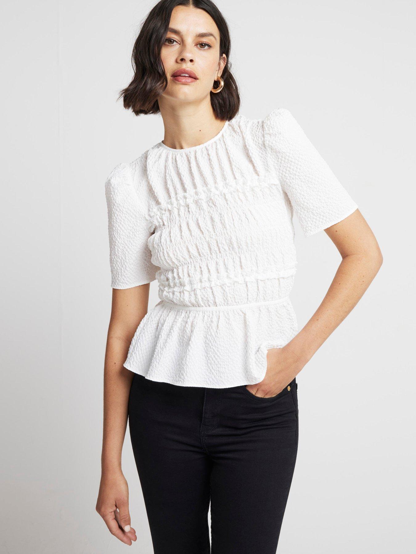 river-island-shirred-textured-top-cream