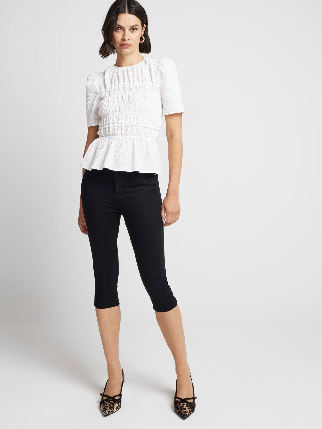 river-island-shirred-textured-top-creamback