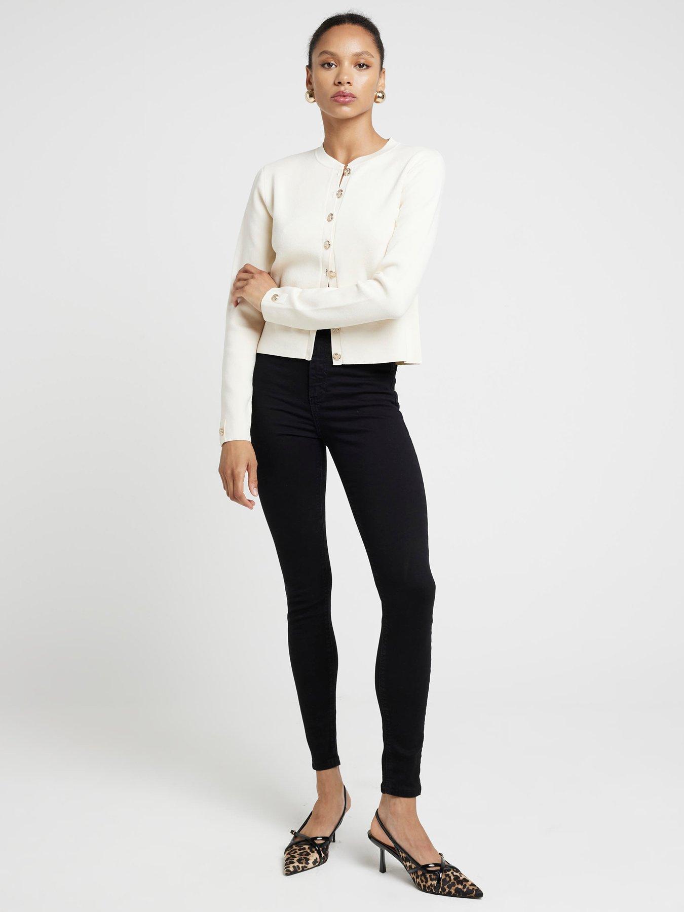 undefined High Rise Super Skinny Jeans - Black