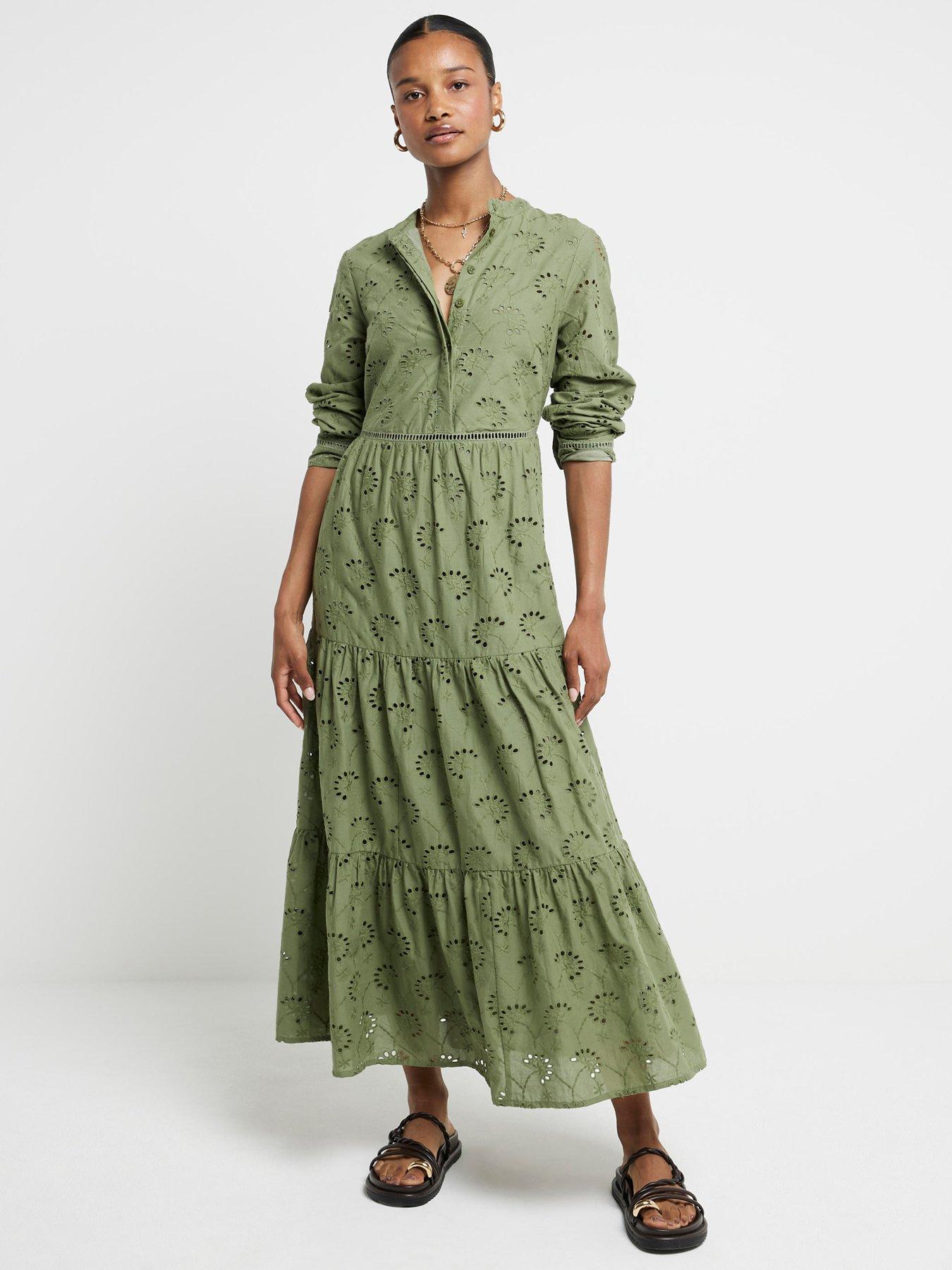 river-island-broderie-shirt-midi-dress-khakiback