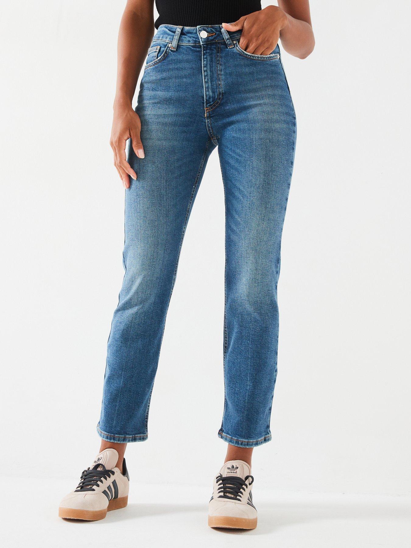 Image 1 of 6 of V by Very High Waist Comfort Slim Jeans - Midi Wash