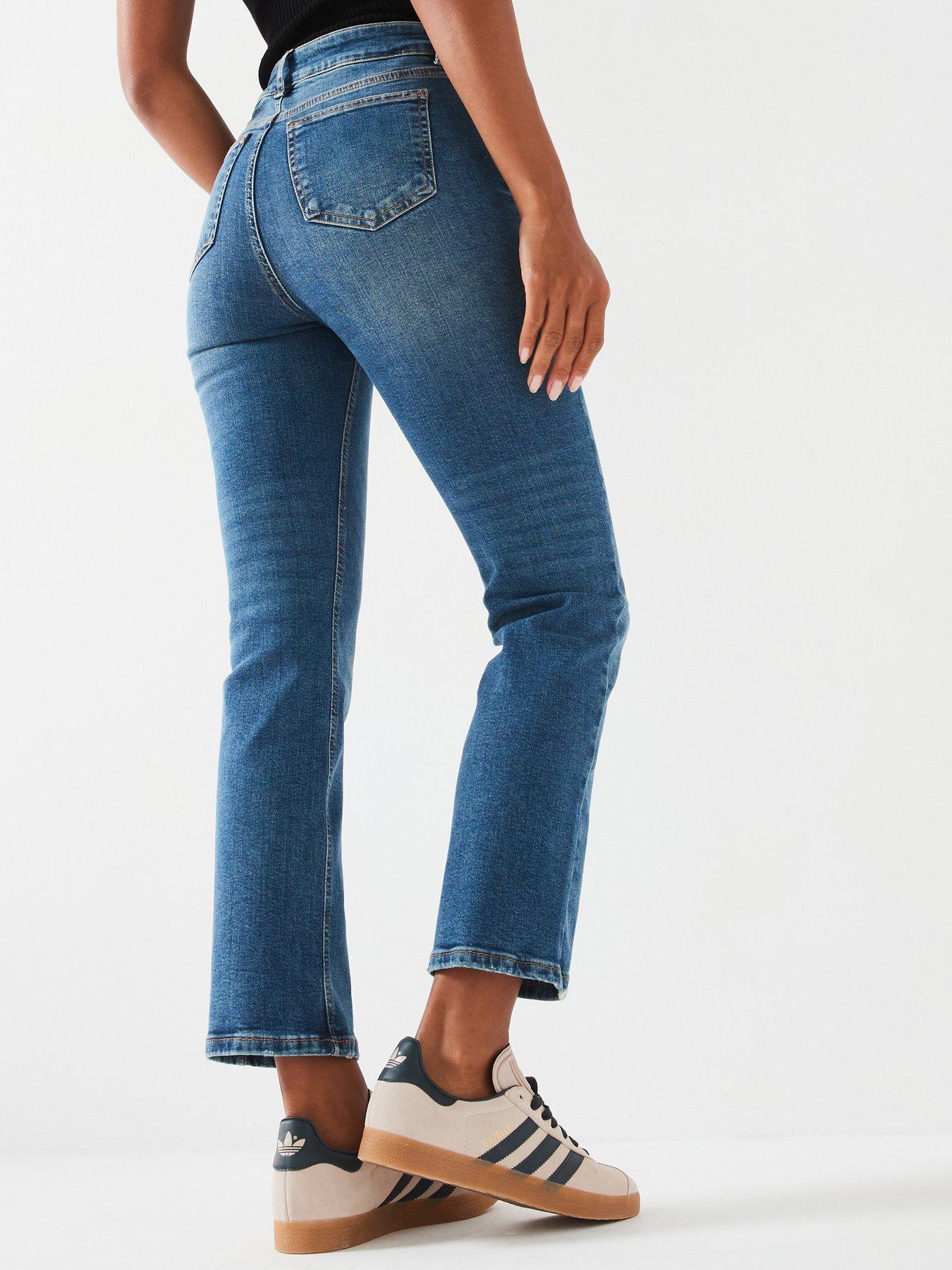 Image 2 of 6 of V by Very High Waist Comfort Slim Jeans - Midi Wash