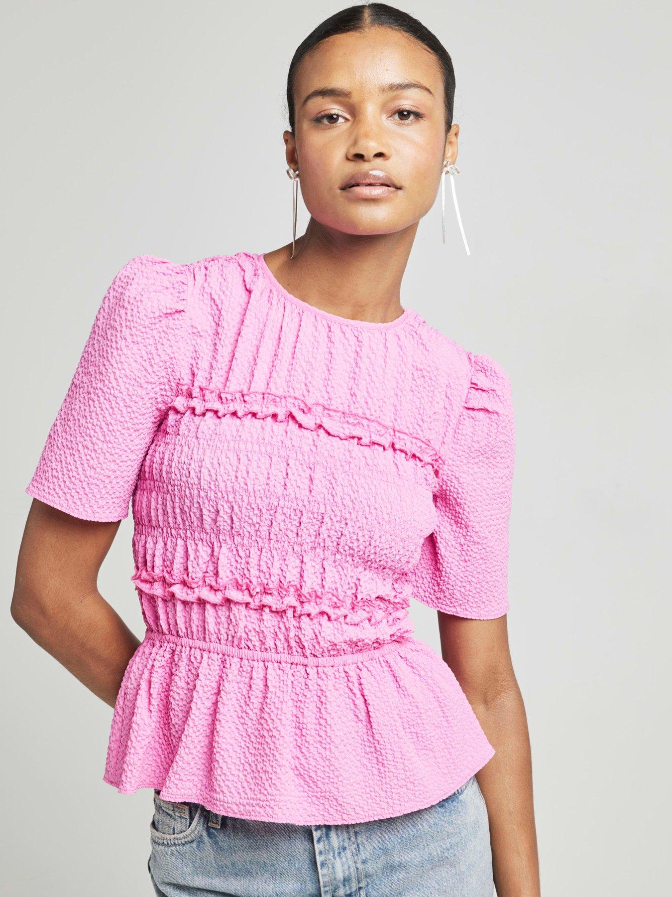 river-island-textured-shirred-top-medium-pink