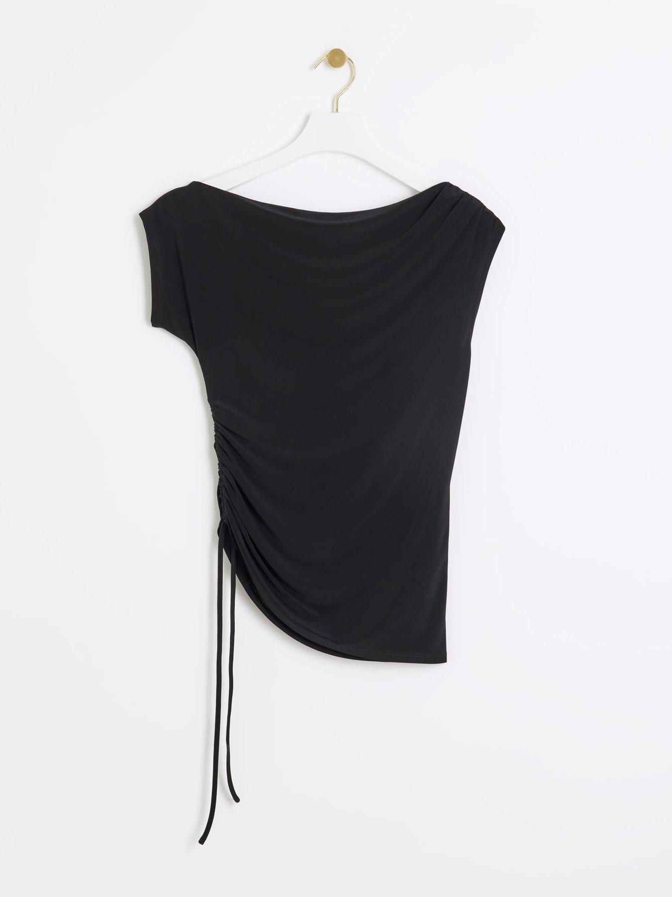 river-island-asymmetric-ruched-side-top-blackdetail