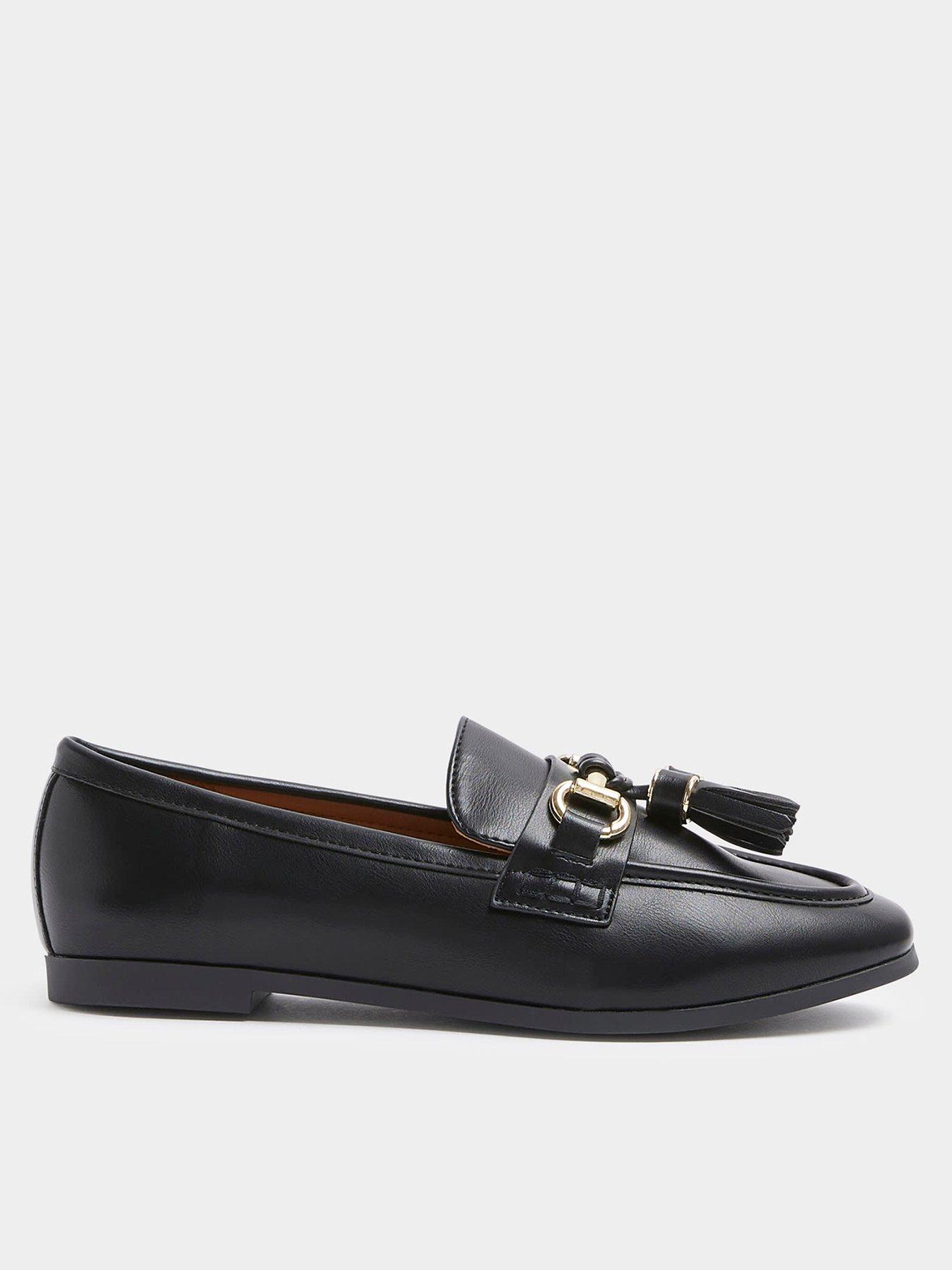 river-island-wife-fit-tassle-snaffle-loafer-blackfront