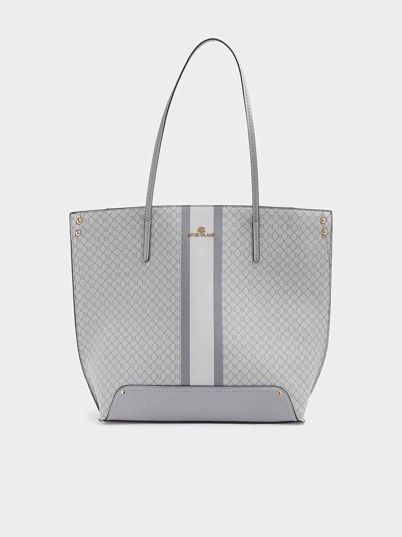 River island monogram bag grey sale