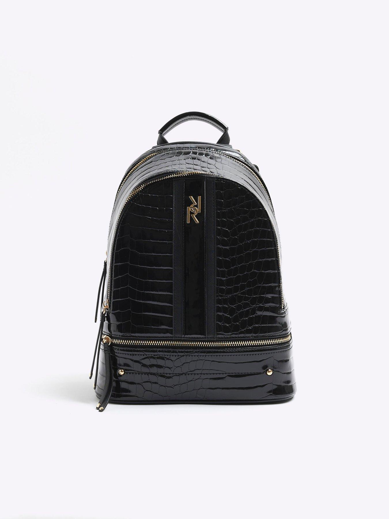 river-island-croc-backpack-blackstillFront