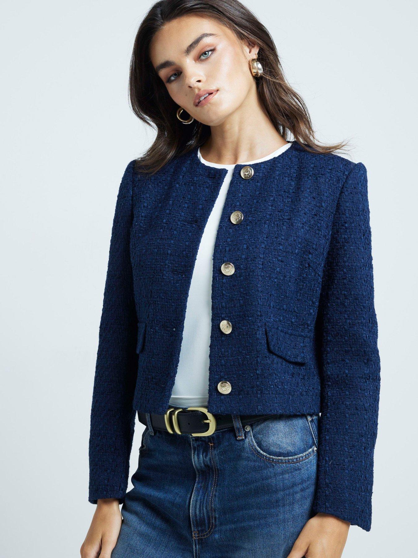 river-island-boucle-trophy-jacket-navy