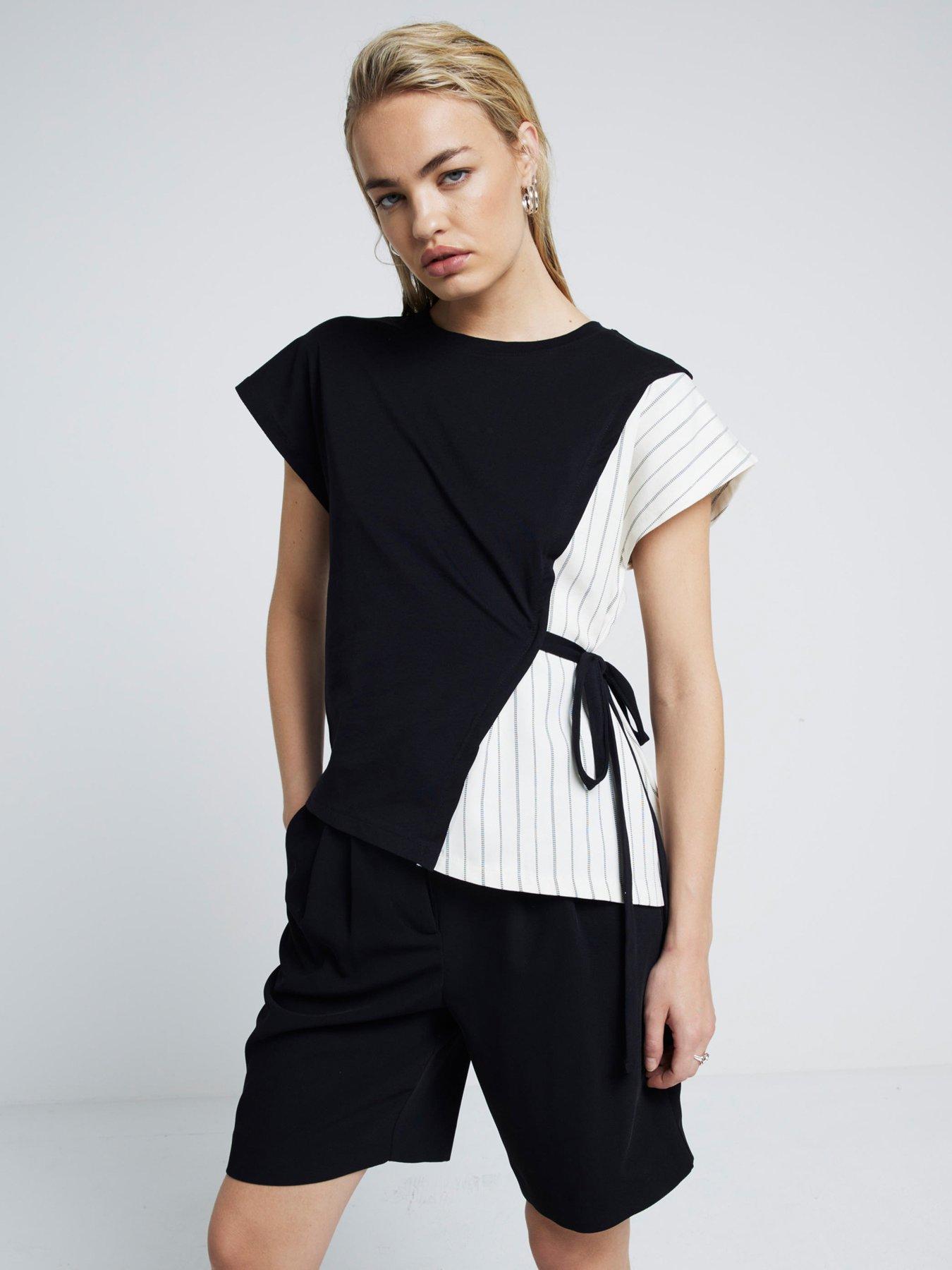 river-island-woven-hybrid-top-blackfront