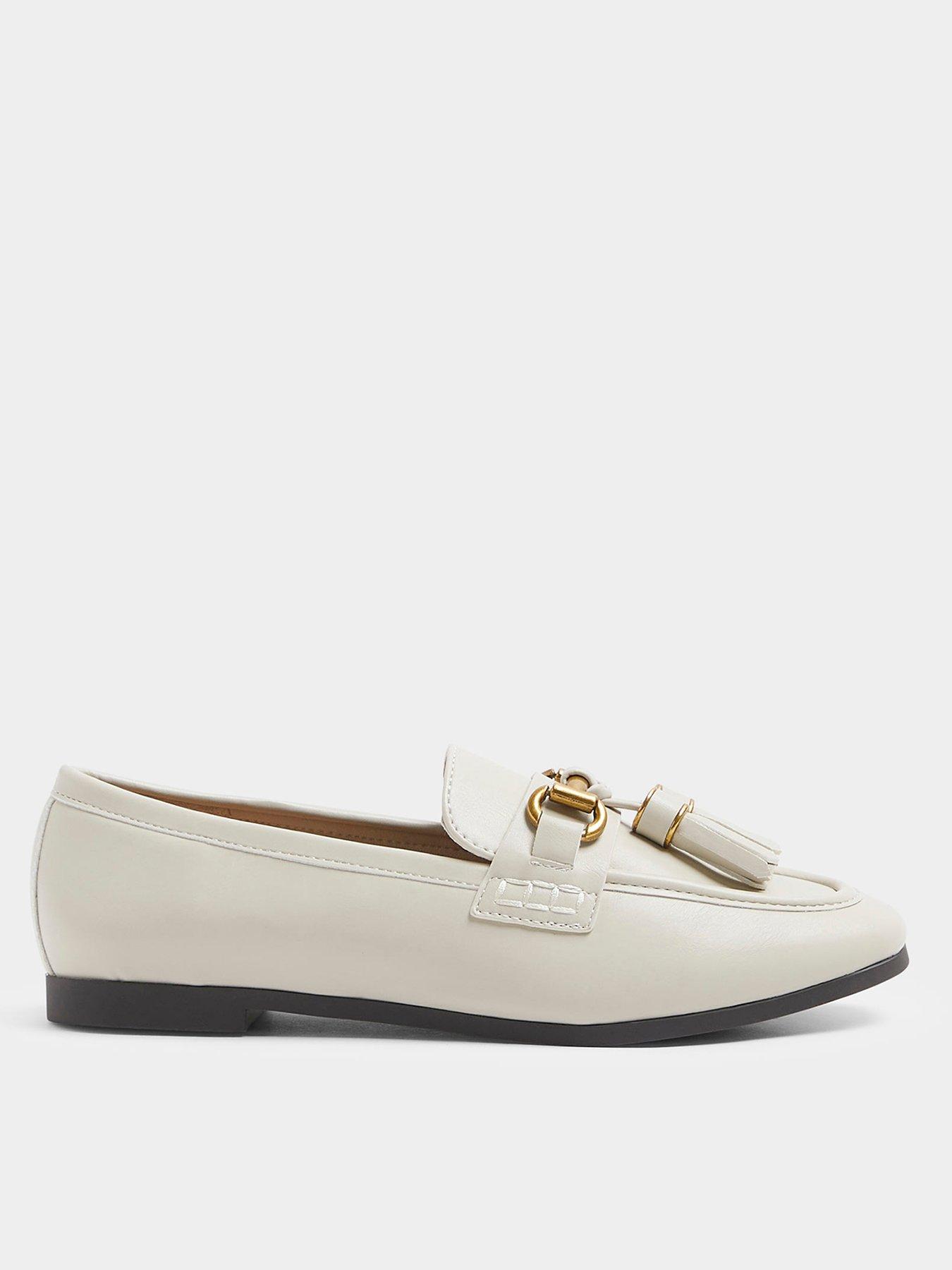 river-island-wide-fit-tassle-snaffle-loafer-cream