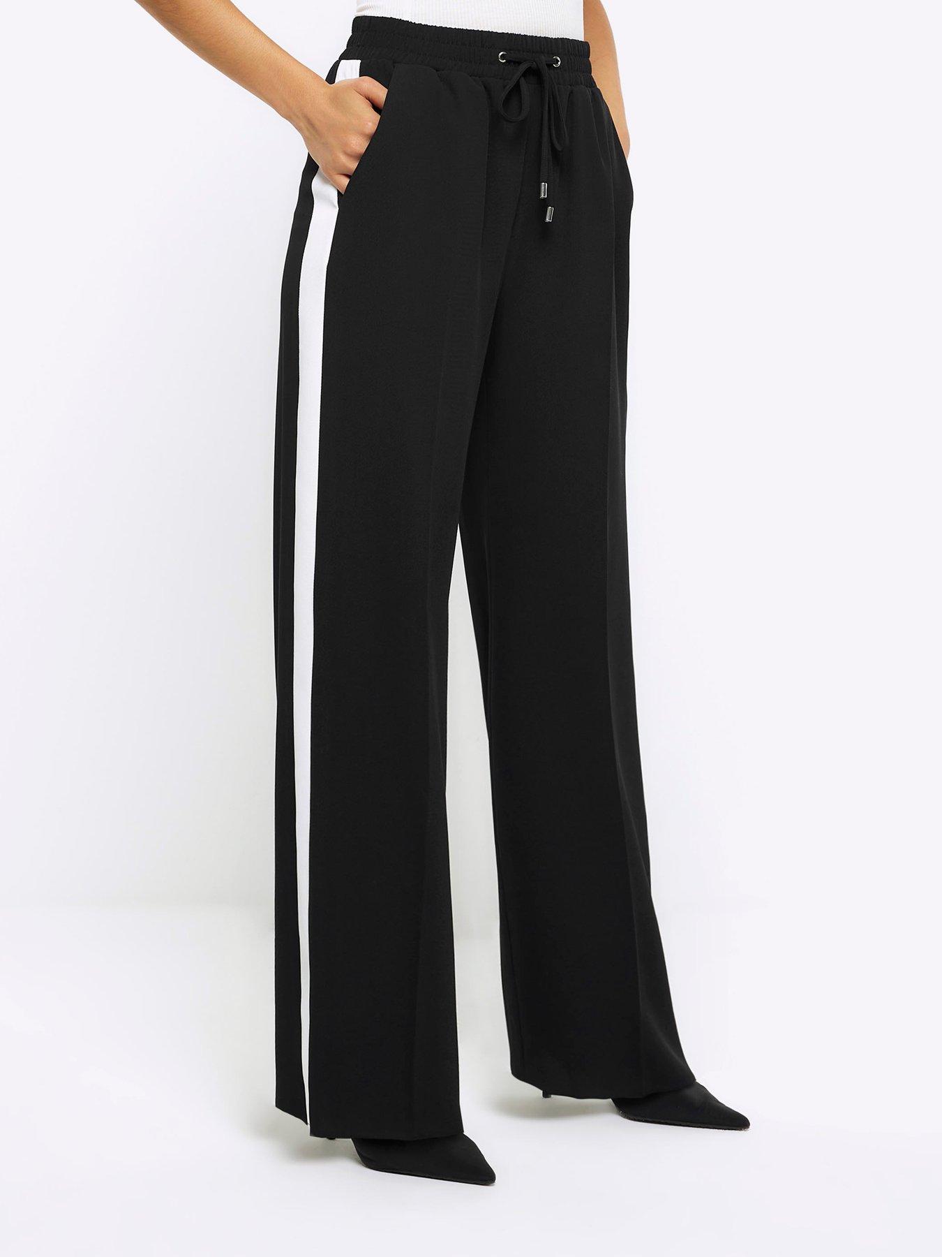 river-island-side-stripe-jogger-black