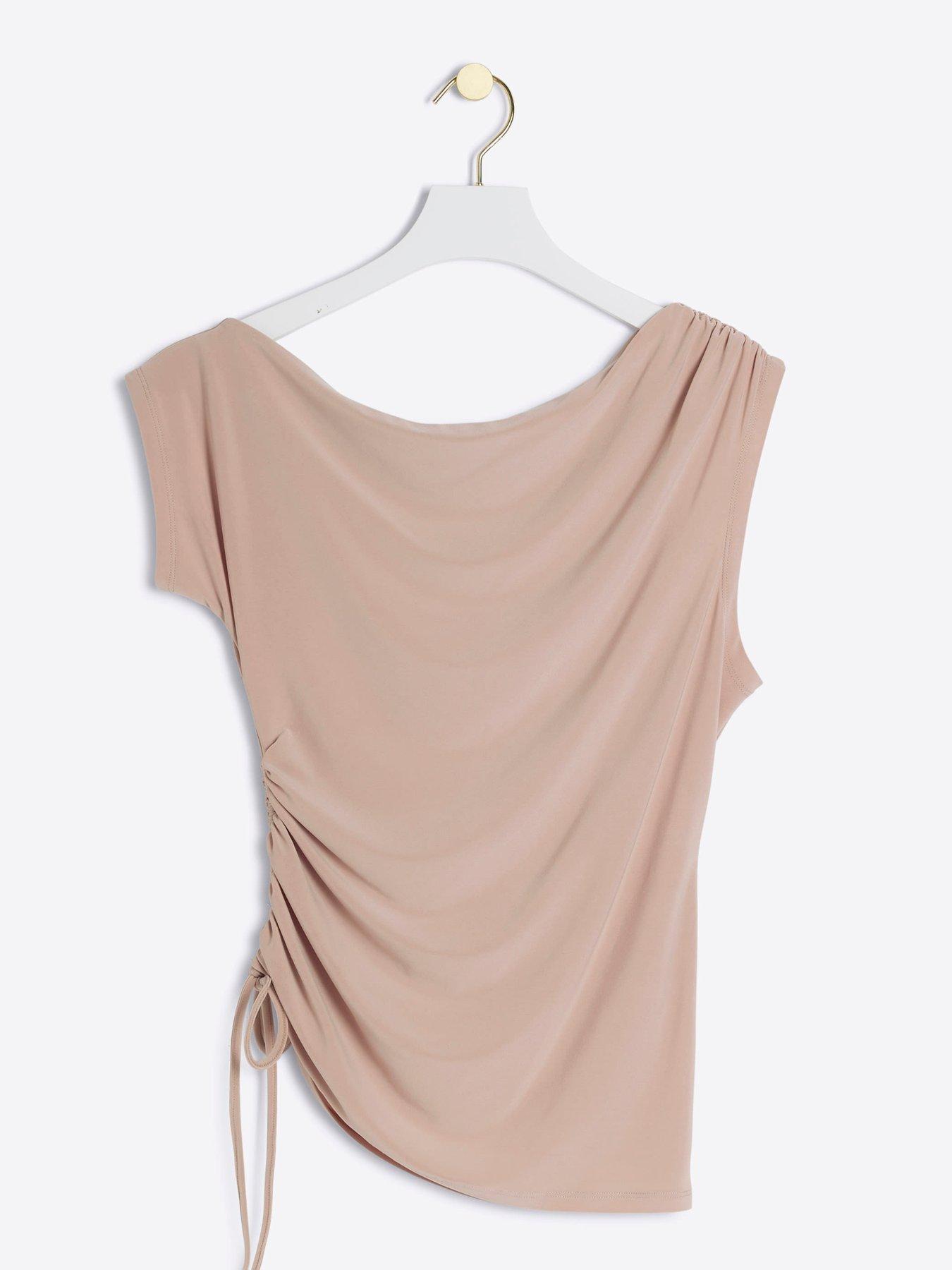 river-island-asymmetric-ruched-side-top-light-pinkdetail