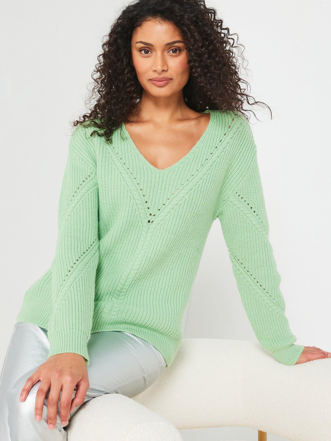 everyday-v-neck-stitch-detail-jumper-green